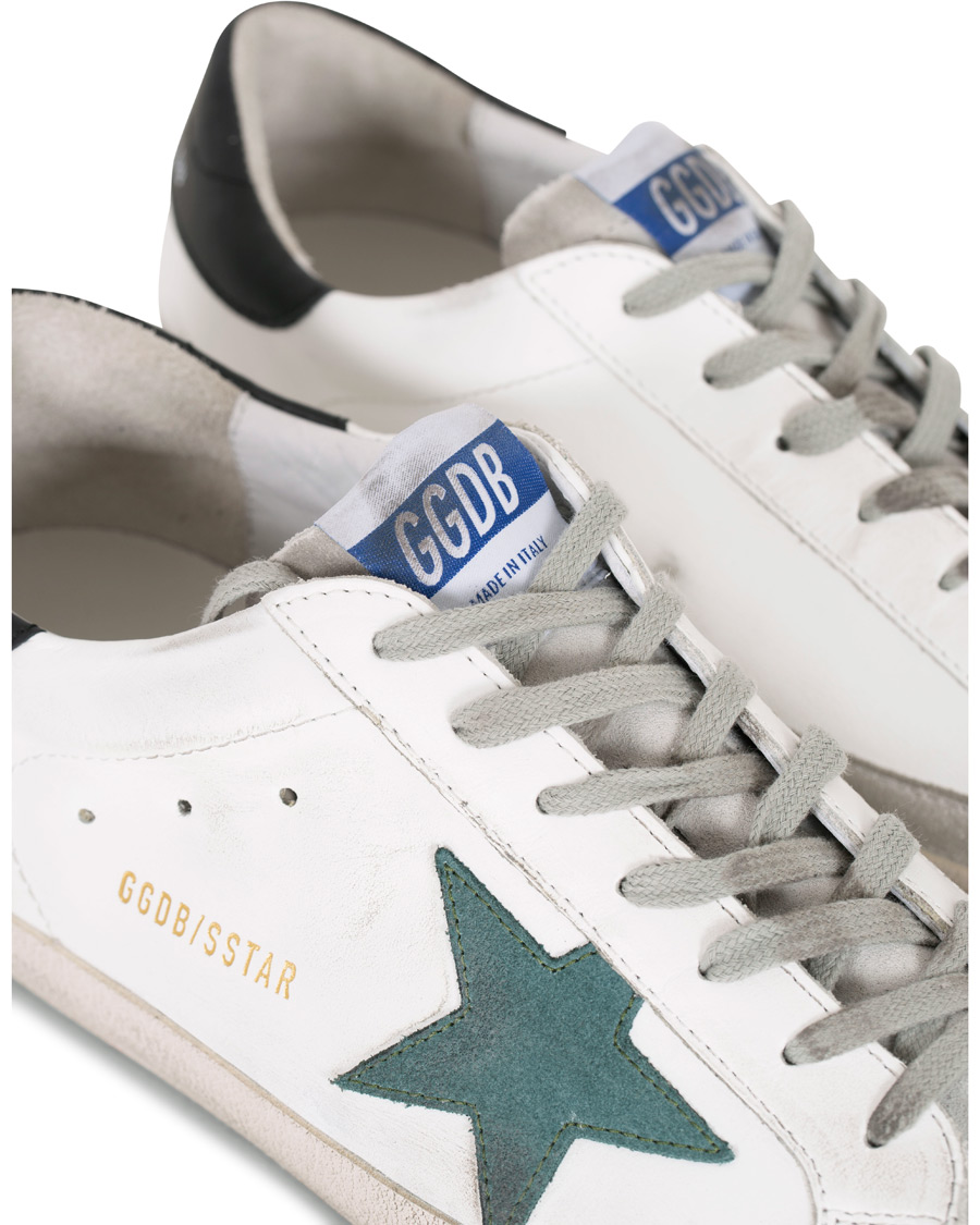 Homme | Golden Goose Deluxe Brand Green Star Superstar Sneaker White Calf | Golden Goose | Deluxe Brand Green Star Superstar Sneaker White Calf