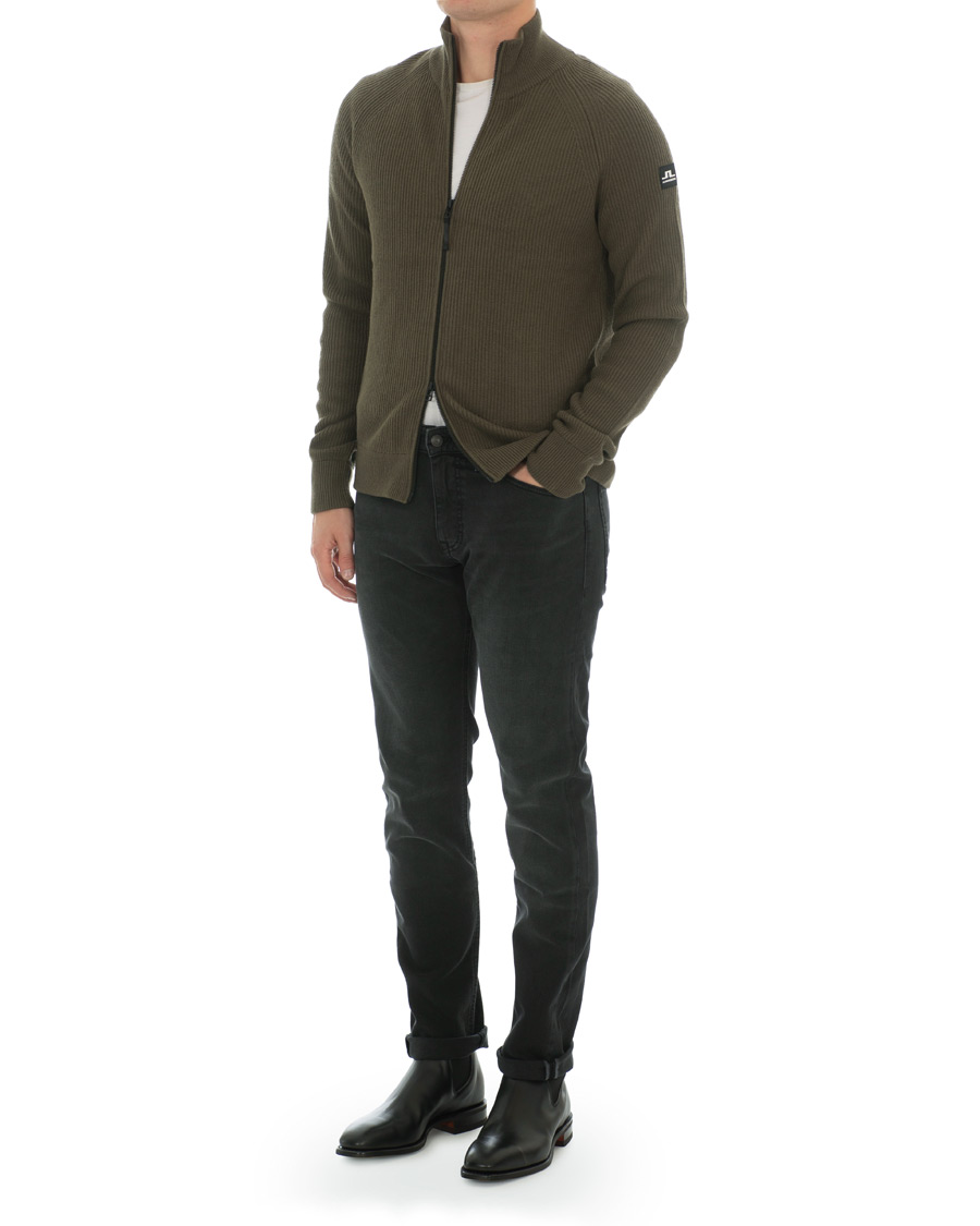 Homme | Pulls Et Tricots | J.Lindeberg | Carlo Cotton/Wool Full Zip Green