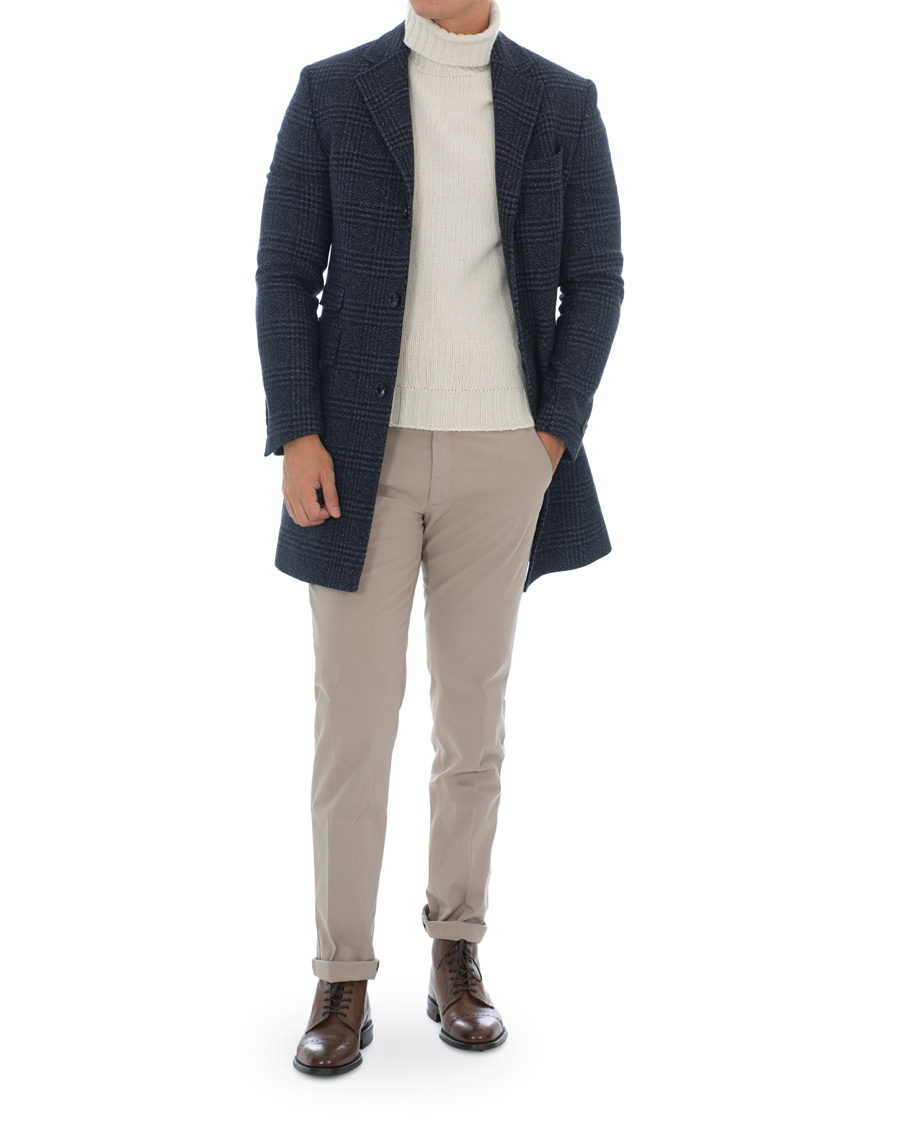 Homme | Manteaux Et Vestes | Morris | Wesley Check Coat Navy