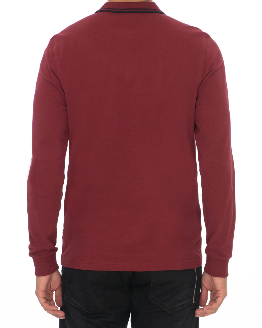 Homme | Pulls Et Tricots | Fred Perry | Slim Fit Long Sleeve Polo Twin Tip Wine Red