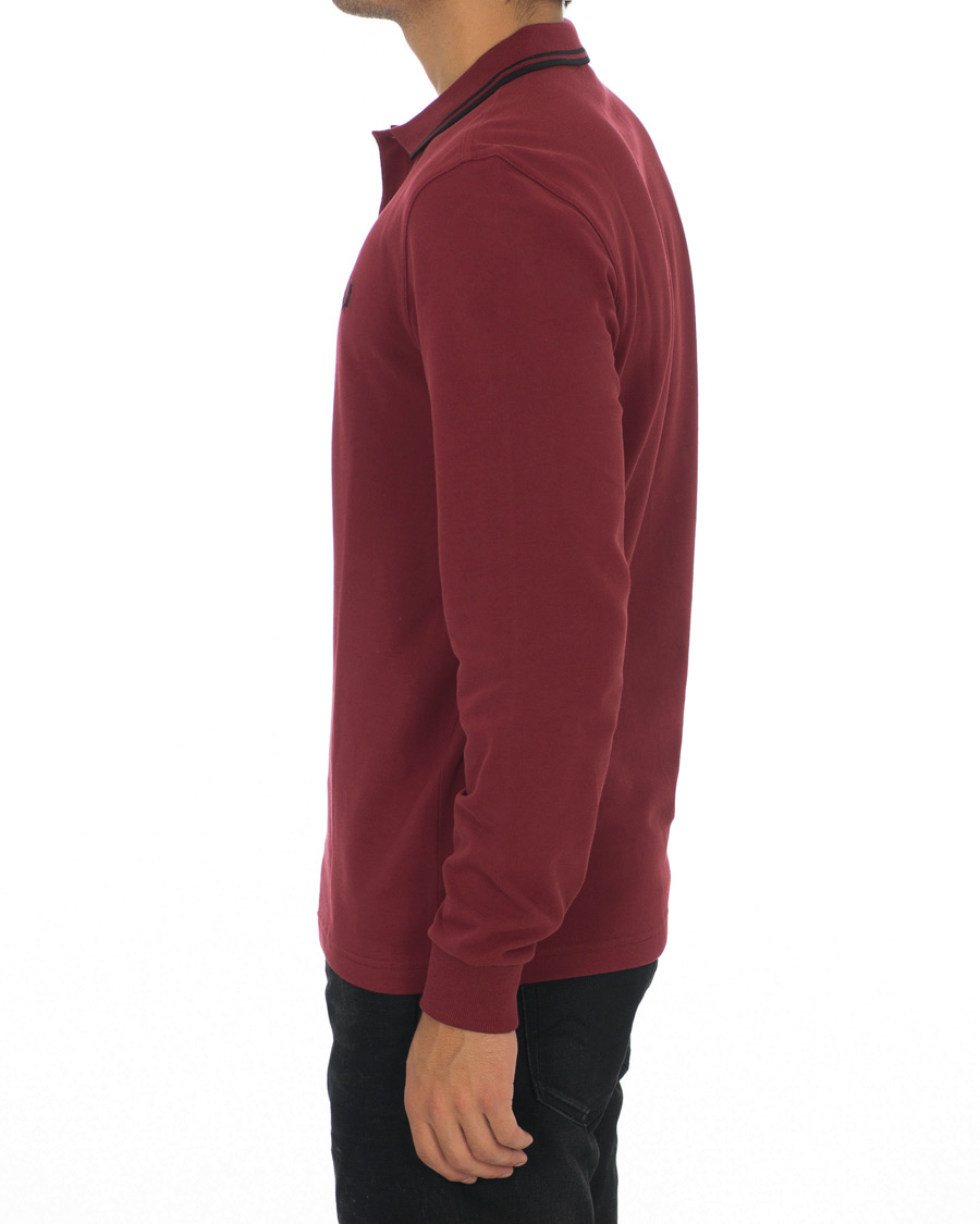 Homme | Pulls Et Tricots | Fred Perry | Slim Fit Long Sleeve Polo Twin Tip Wine Red