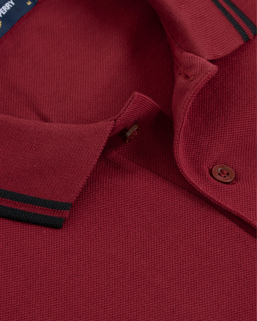 Homme | Pulls Et Tricots | Fred Perry | Slim Fit Long Sleeve Polo Twin Tip Wine Red