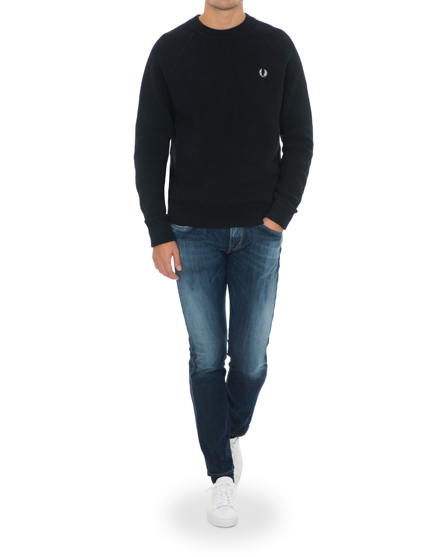 Homme | Pulls Et Tricots | Fred Perry | Ribbed Crew Neck Jumper Black