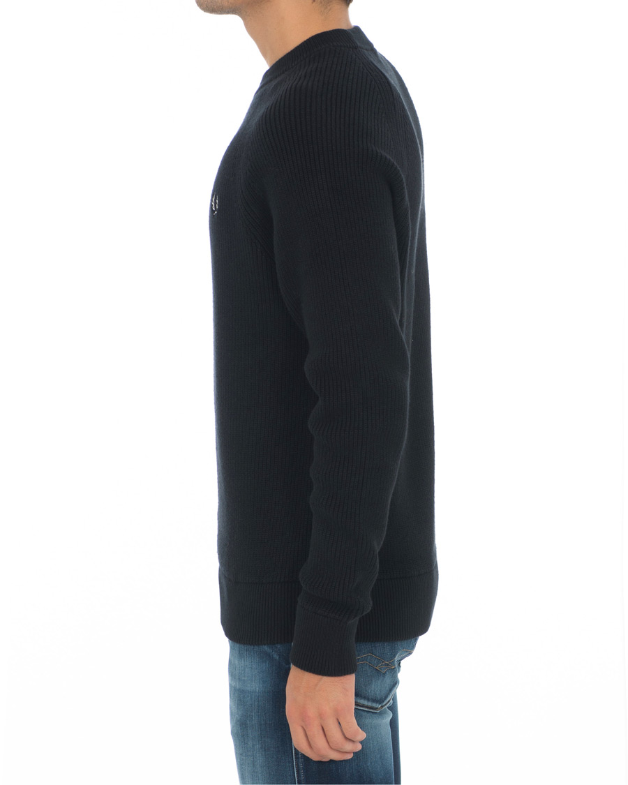 Homme | Pulls Et Tricots | Fred Perry | Ribbed Crew Neck Jumper Black