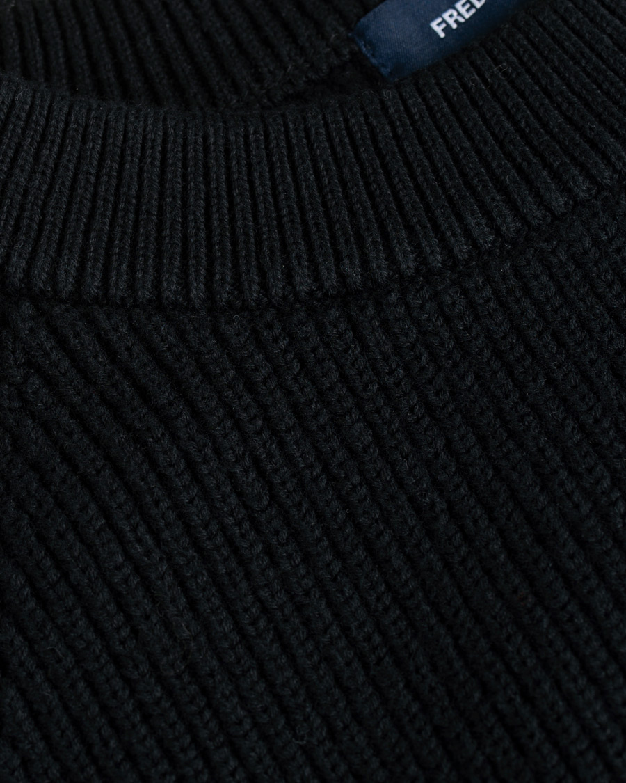 Homme | Pulls Et Tricots | Fred Perry | Ribbed Crew Neck Jumper Black