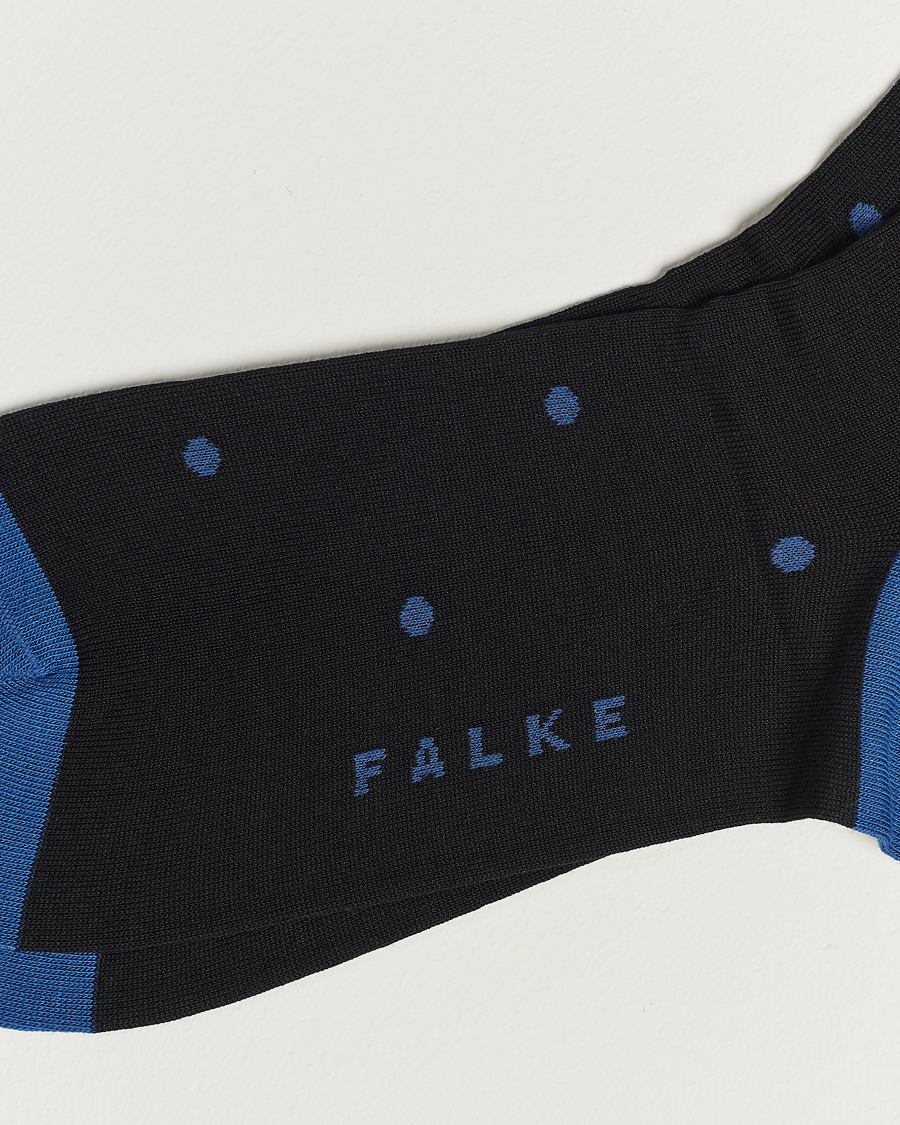 Homme |  | Falke | Cotton Dot Sock Black/Sapphire