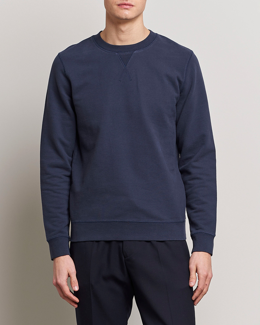 Homme | Loungewear | Sunspel | Loopback Sweatshirt Navy