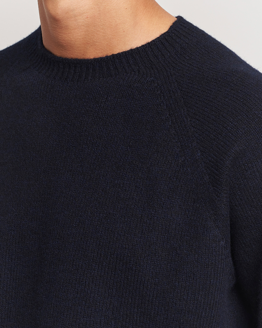 Homme | Pulls Et Tricots | Sunspel | Lambswool Crewneck Dark Navy Moiline