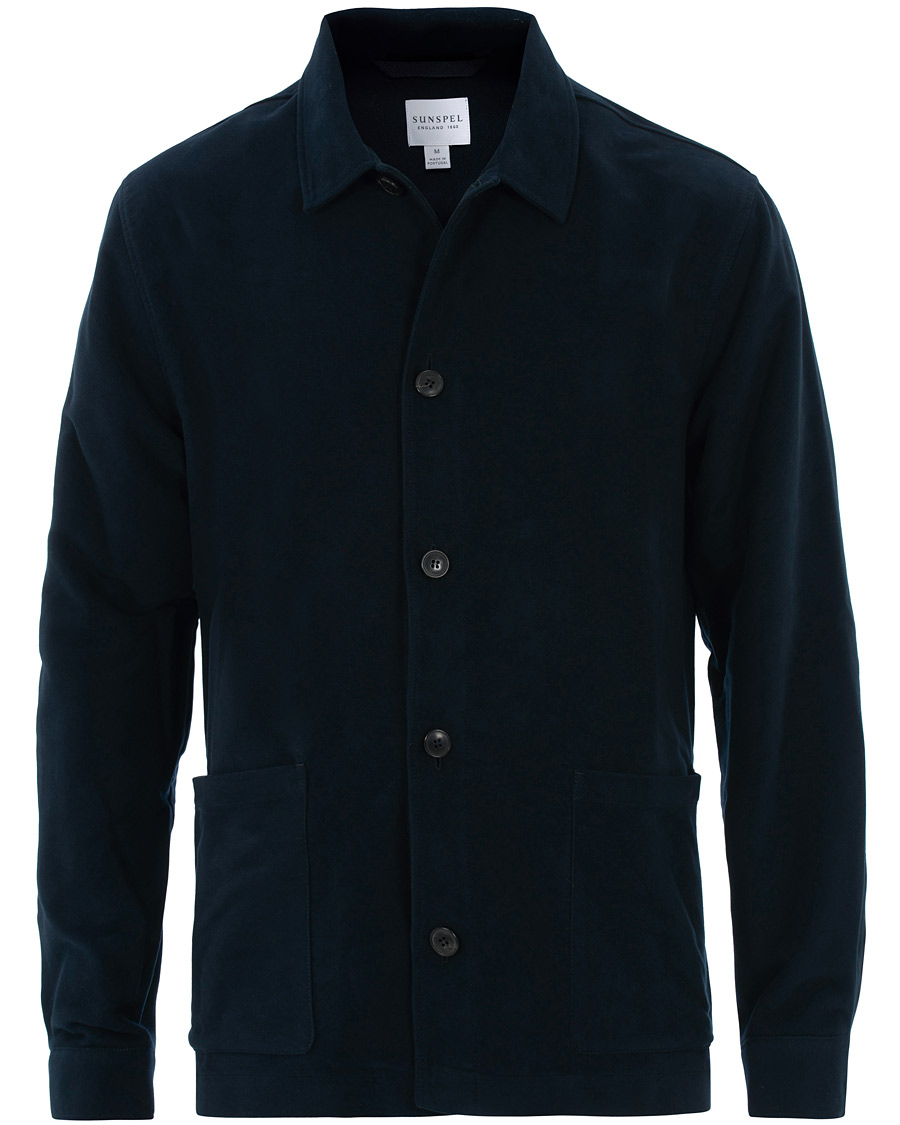 Homme | Chemises | Sunspel | Twin Pocket Moleskin Jacket Navy