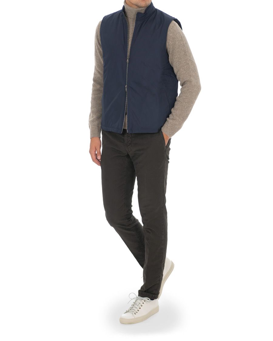 Homme | Manteaux Et Vestes | Sunspel | Padded Full Zip Gilet Navy