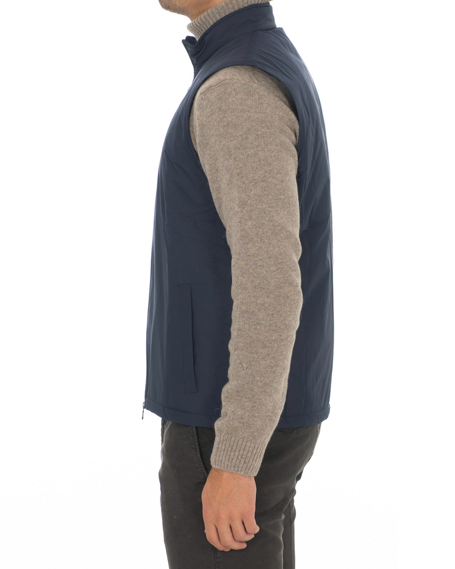 Homme | Manteaux Et Vestes | Sunspel | Padded Full Zip Gilet Navy