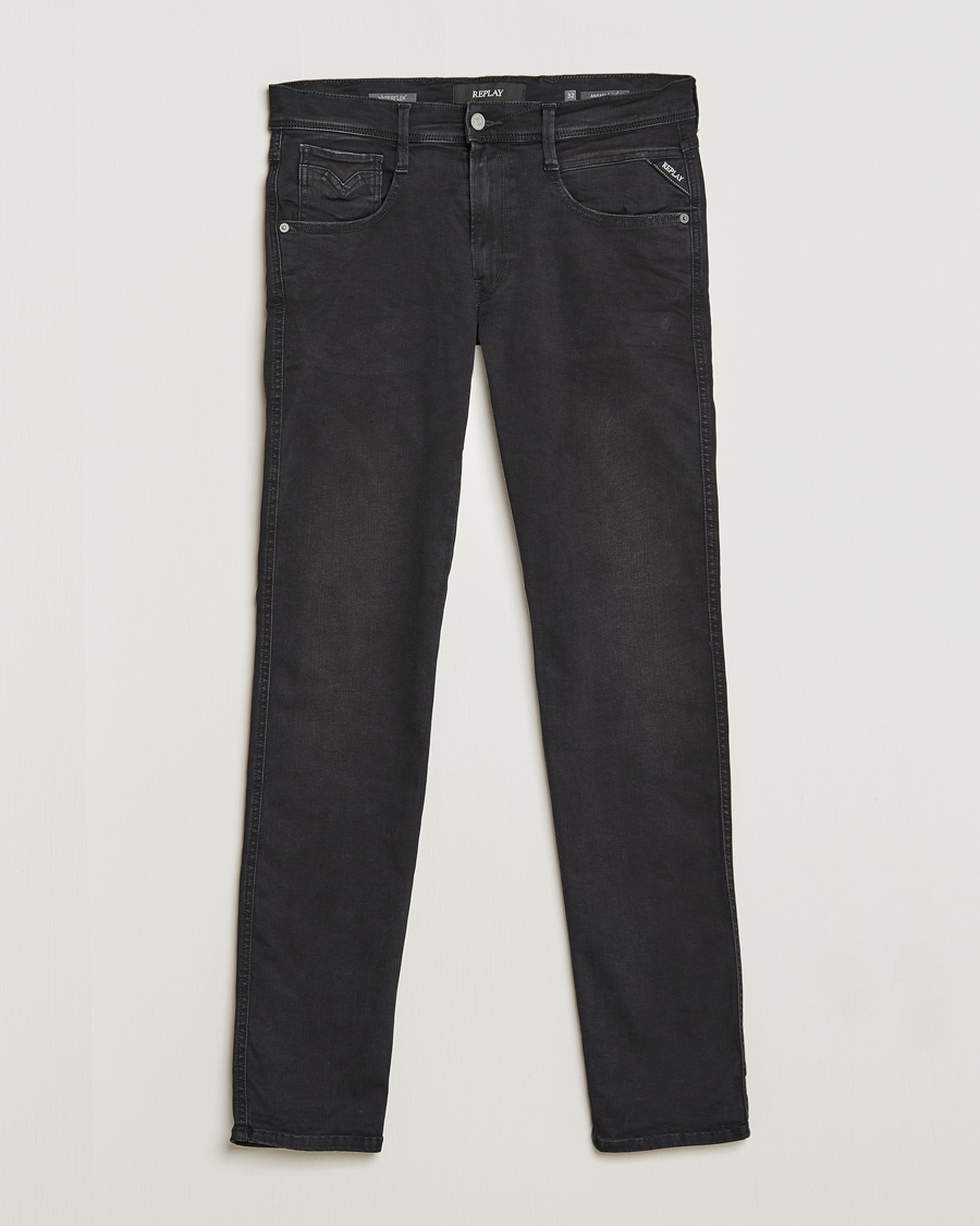 Homme | Pantalons | Replay | Anbass Hyperflex Re-Used Jeans Washed Black