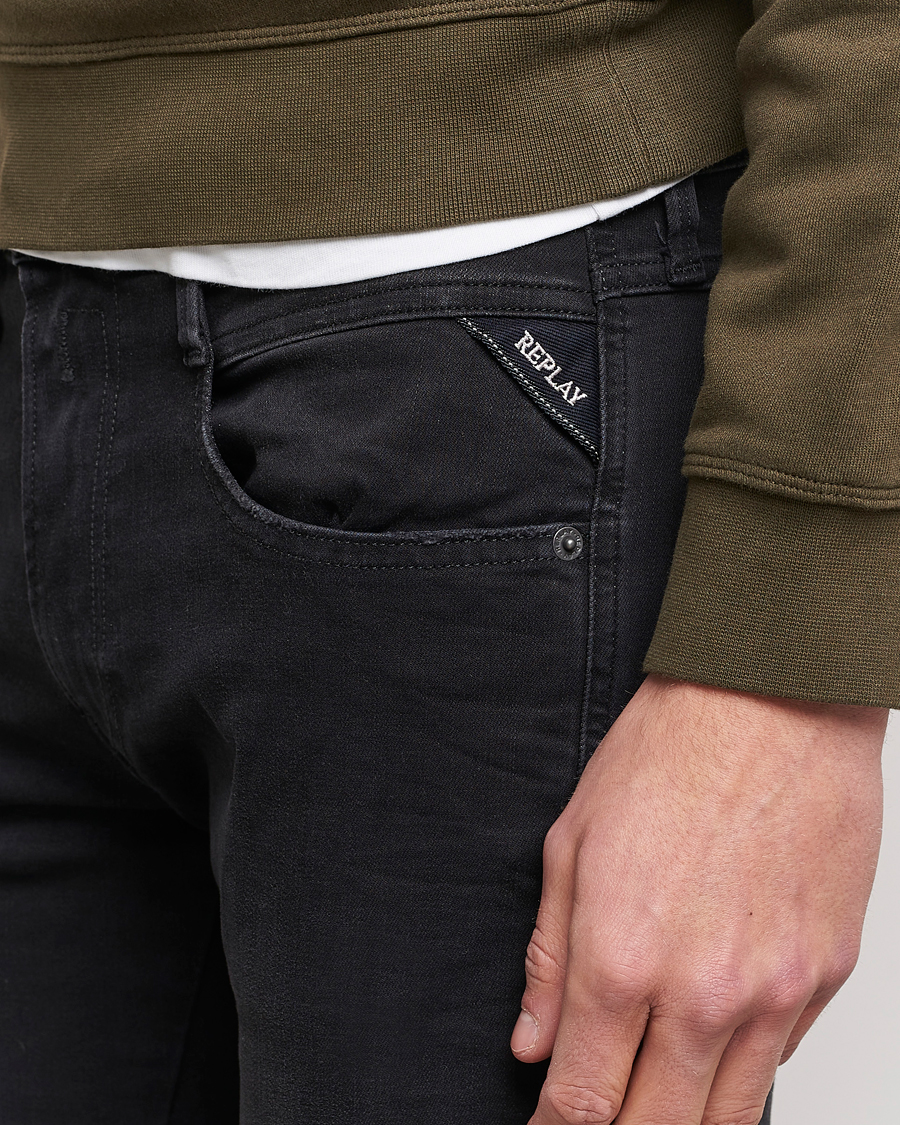 Homme | Jeans | Replay | Anbass Hyperflex Re-Used Jeans Washed Black