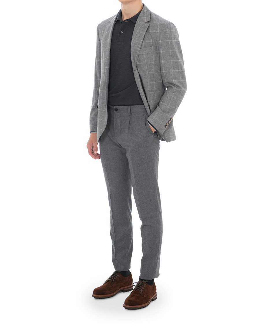 Homme | Blazers | Brunello Cucinelli | Windowpane Check Blazer Light Grey