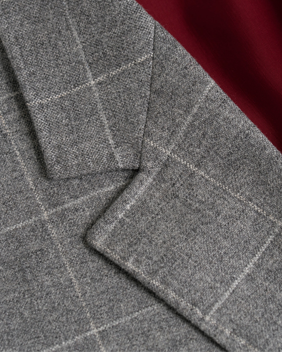 Homme | Blazers | Brunello Cucinelli | Windowpane Check Blazer Light Grey