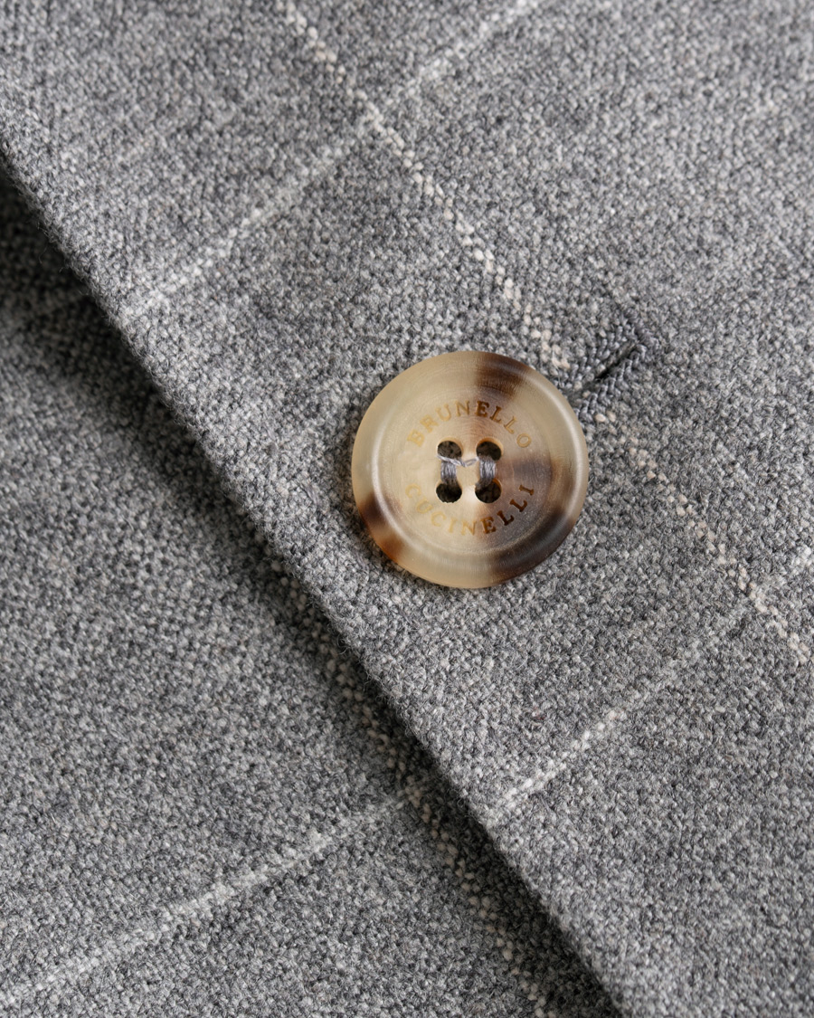 Homme | Blazers | Brunello Cucinelli | Windowpane Check Blazer Light Grey