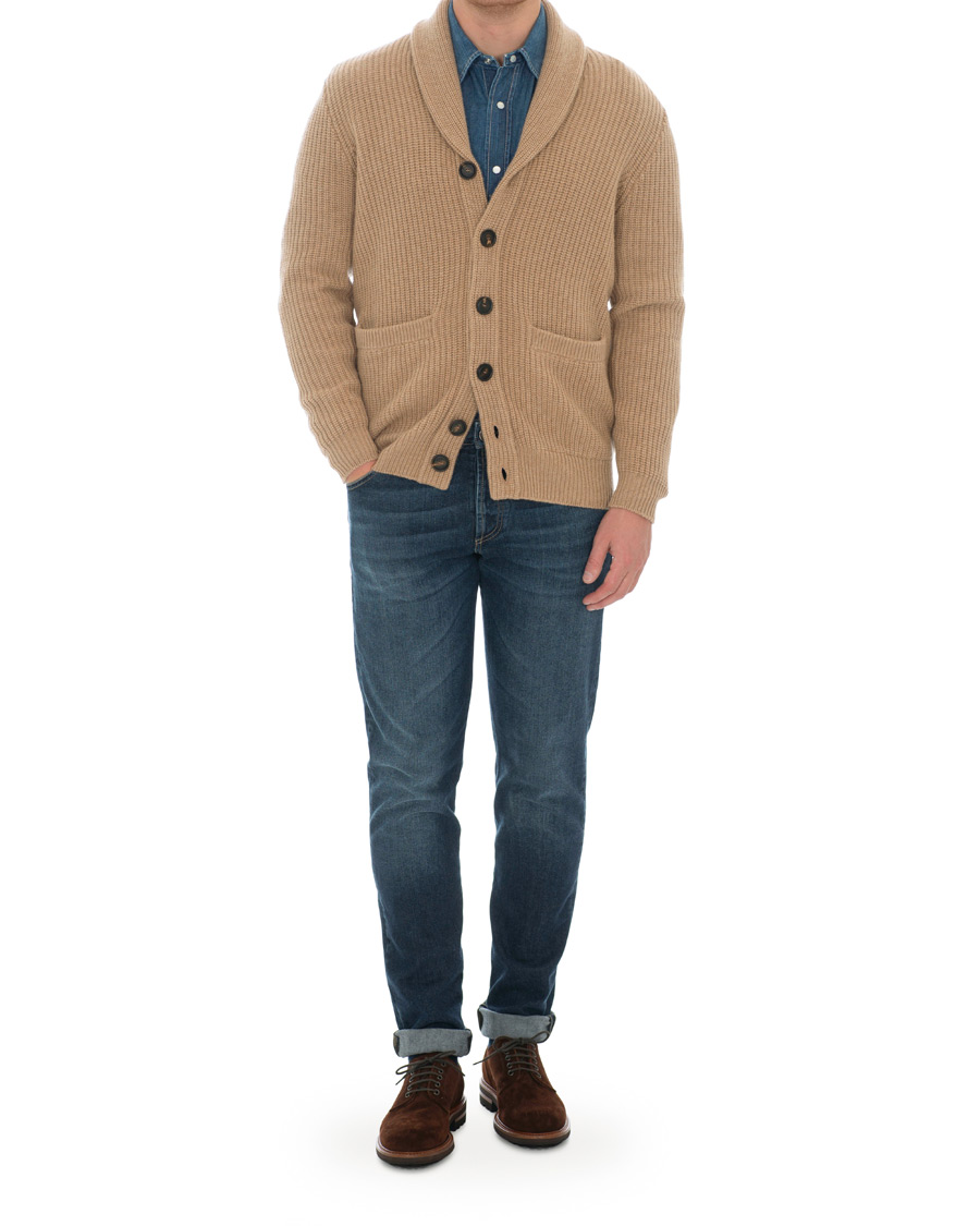 Homme | Pulls Et Tricots | Brunello Cucinelli | Cashmere Blend Shawl Collar Cardigan Camel