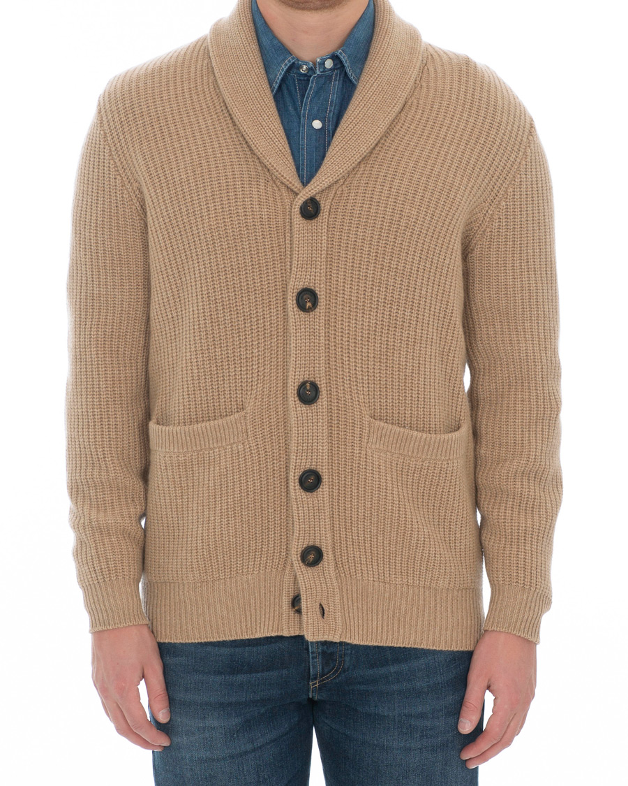 Homme | Pulls Et Tricots | Brunello Cucinelli | Cashmere Blend Shawl Collar Cardigan Camel