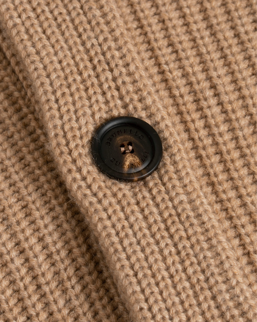 Homme | Pulls Et Tricots | Brunello Cucinelli | Cashmere Blend Shawl Collar Cardigan Camel