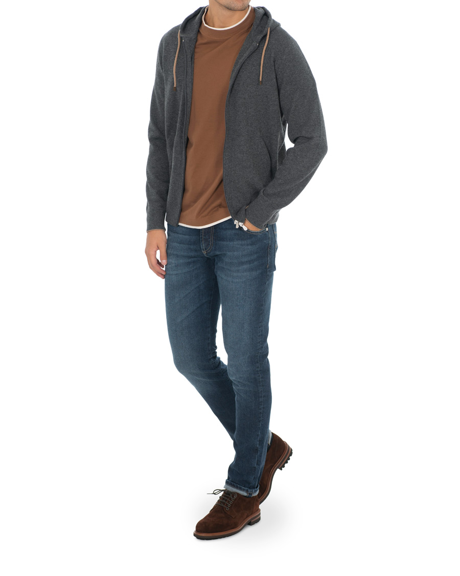 Homme | Pulls Et Tricots | Brunello Cucinelli | Cashmere Zip Hoodie Dark Grey
