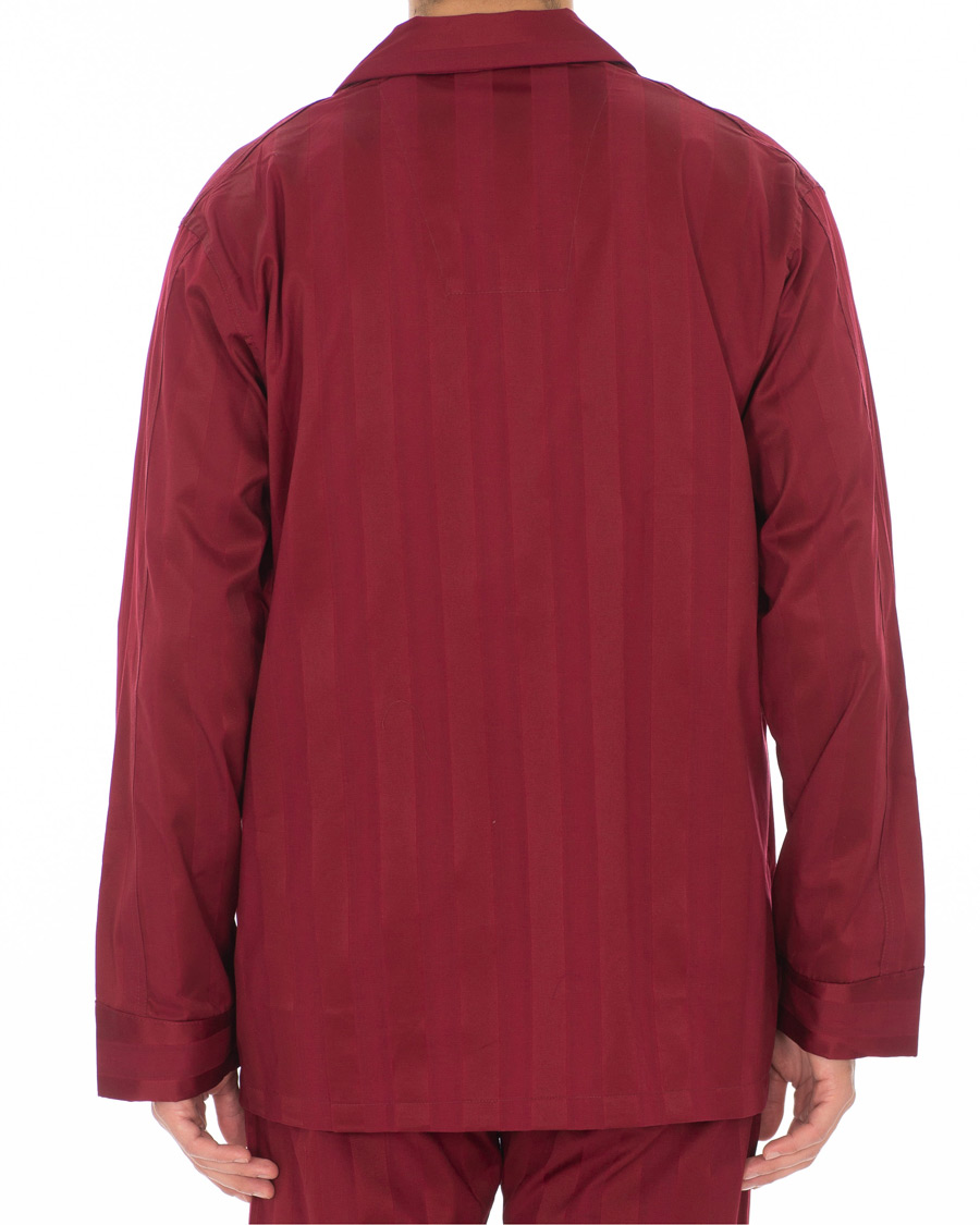 Homme | Peignoirs Et Pyjamas | Derek Rose | Cotton Satin Striped Pyjama Set Wine Red