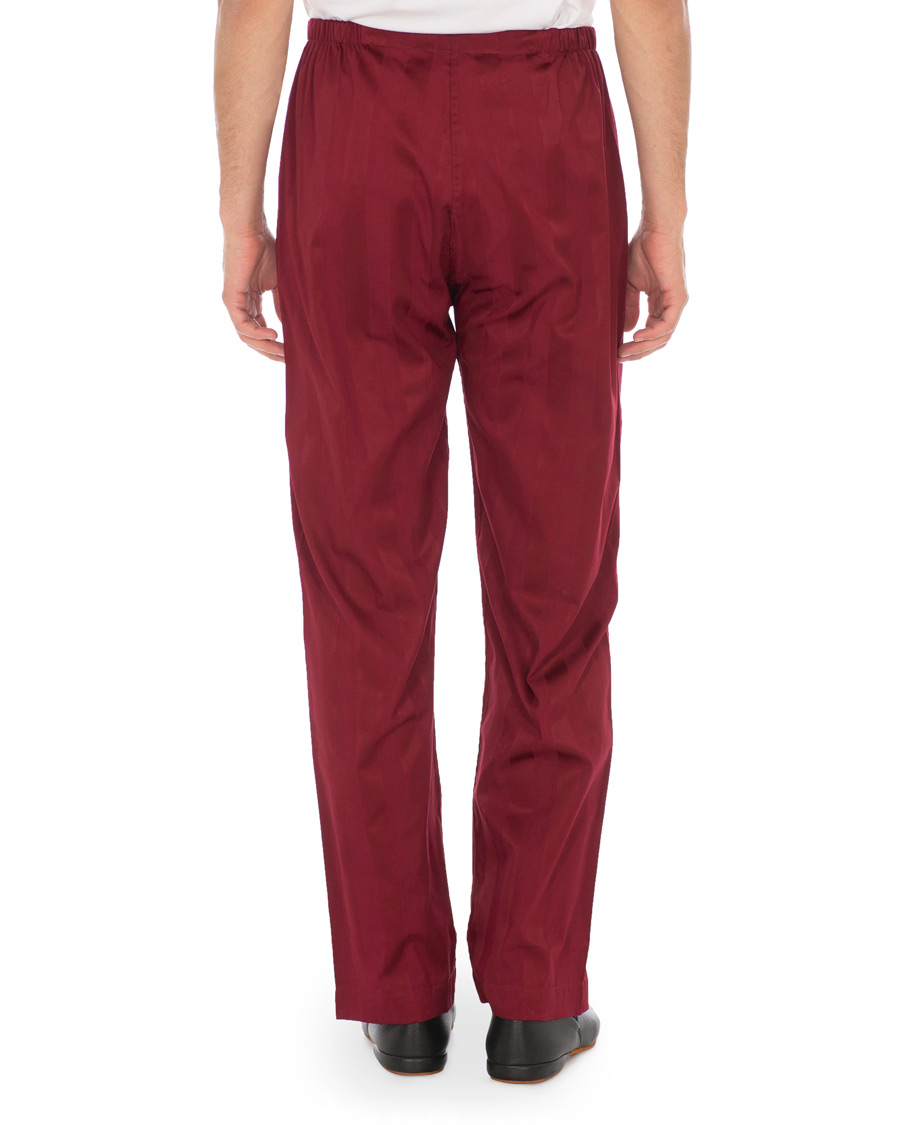 Homme | Peignoirs Et Pyjamas | Derek Rose | Cotton Satin Striped Pyjama Set Wine Red