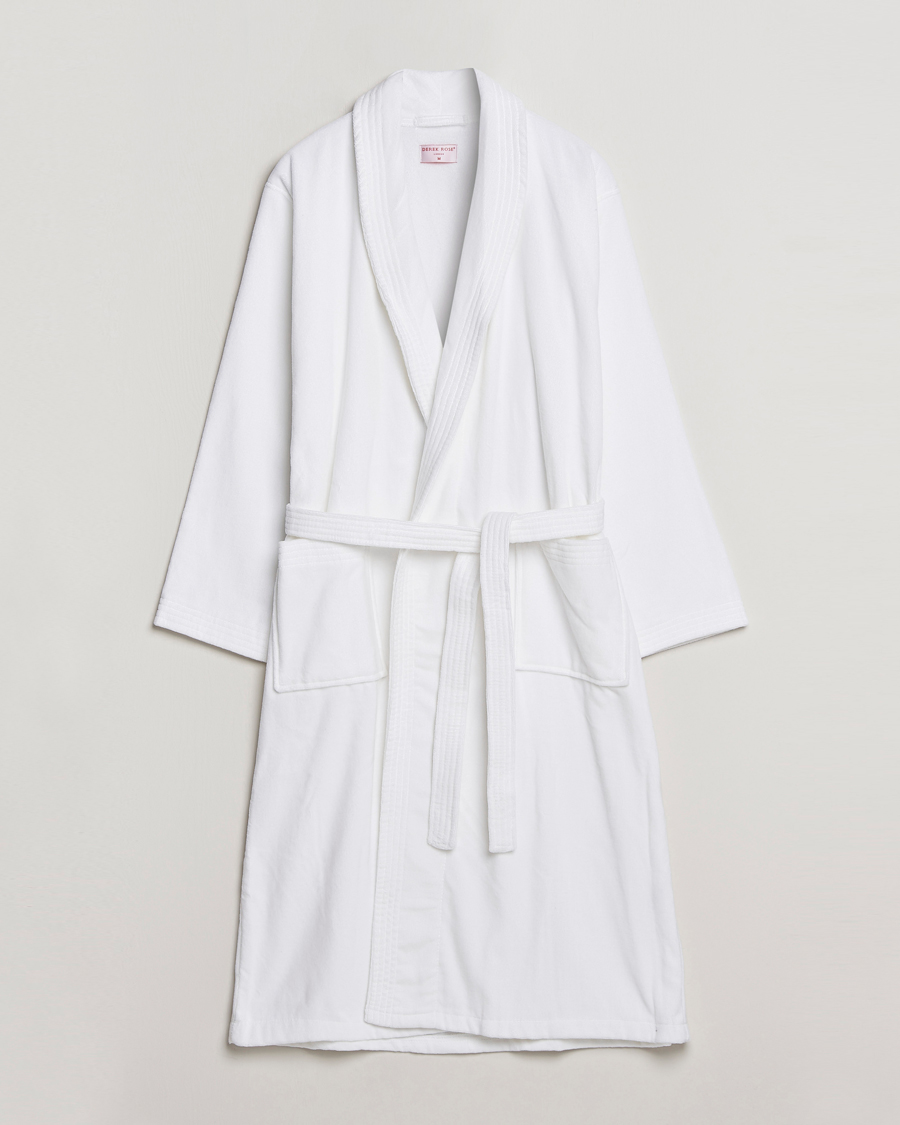 Homme | Derek Rose Cotton Velour Gown White | Derek Rose | Cotton Velour Gown White