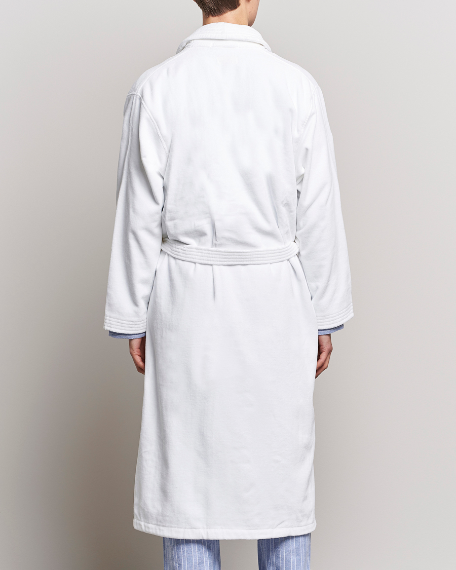 Homme | Derek Rose Cotton Velour Gown White | Derek Rose | Cotton Velour Gown White