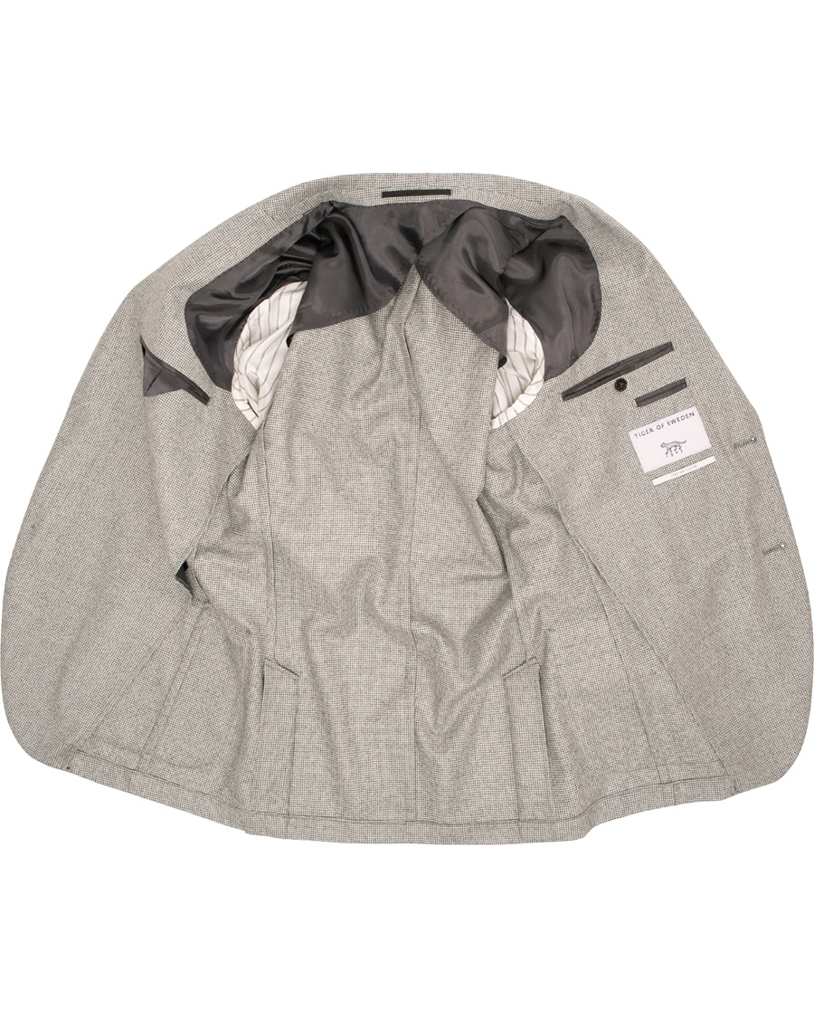 Homme | Blazers | Tiger of Sweden | Jamot Houndstooth Brushed Wool Suit Blazer Grey