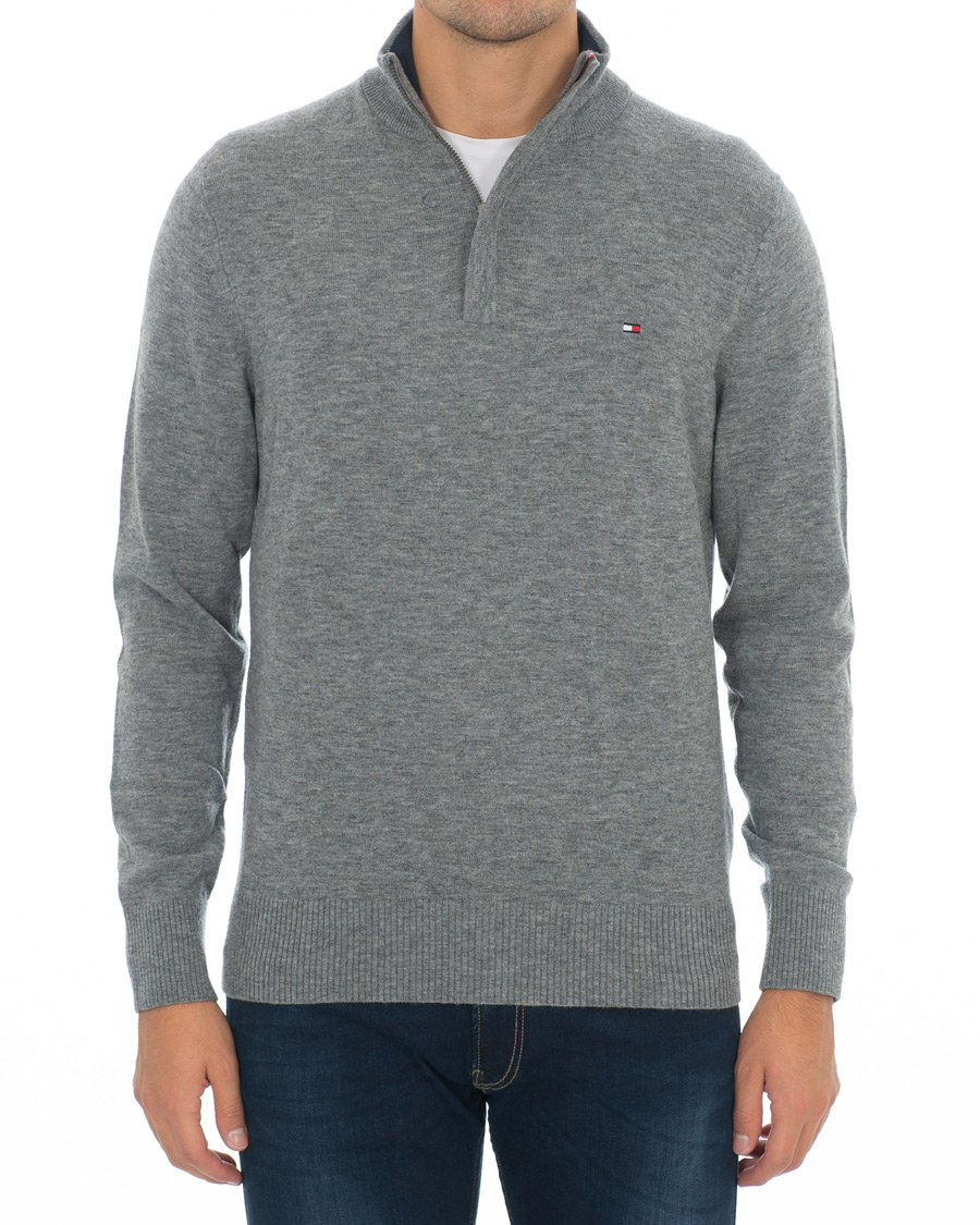 Homme | Pulls Et Tricots | Tommy Hilfiger | Lambswool Half Zip Silver Fog Heather