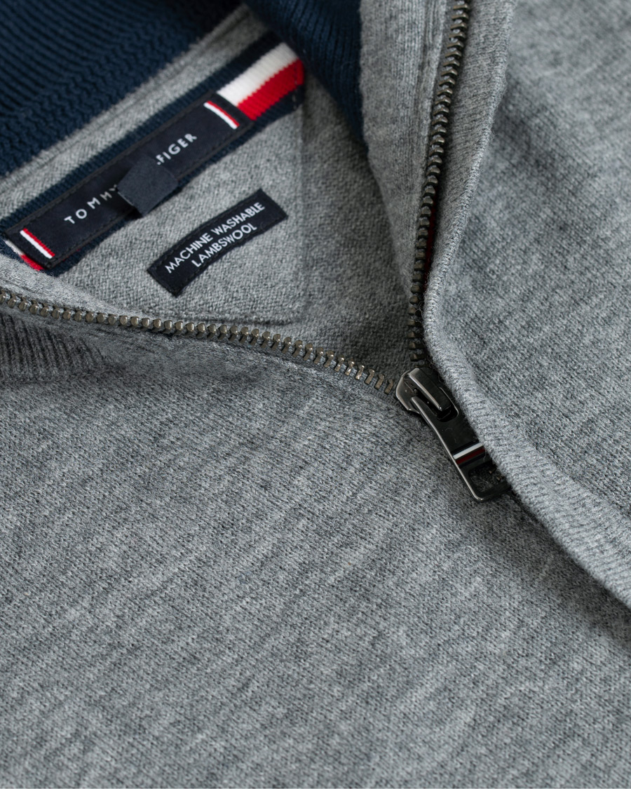Homme | Pulls Et Tricots | Tommy Hilfiger | Lambswool Half Zip Silver Fog Heather