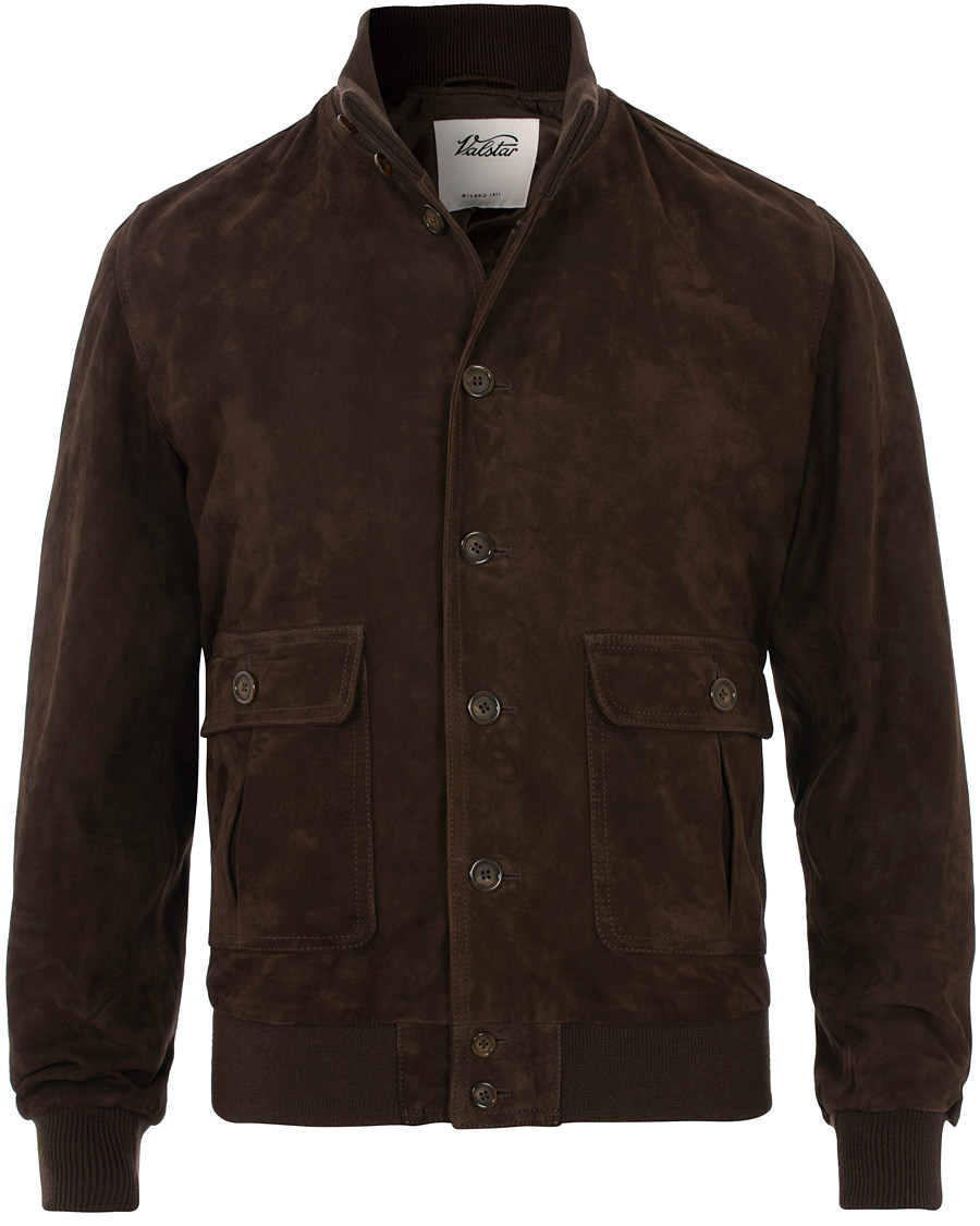 Homme | Manteaux Et Vestes | Valstar | Valstarino Suede Jacket Dark Brown