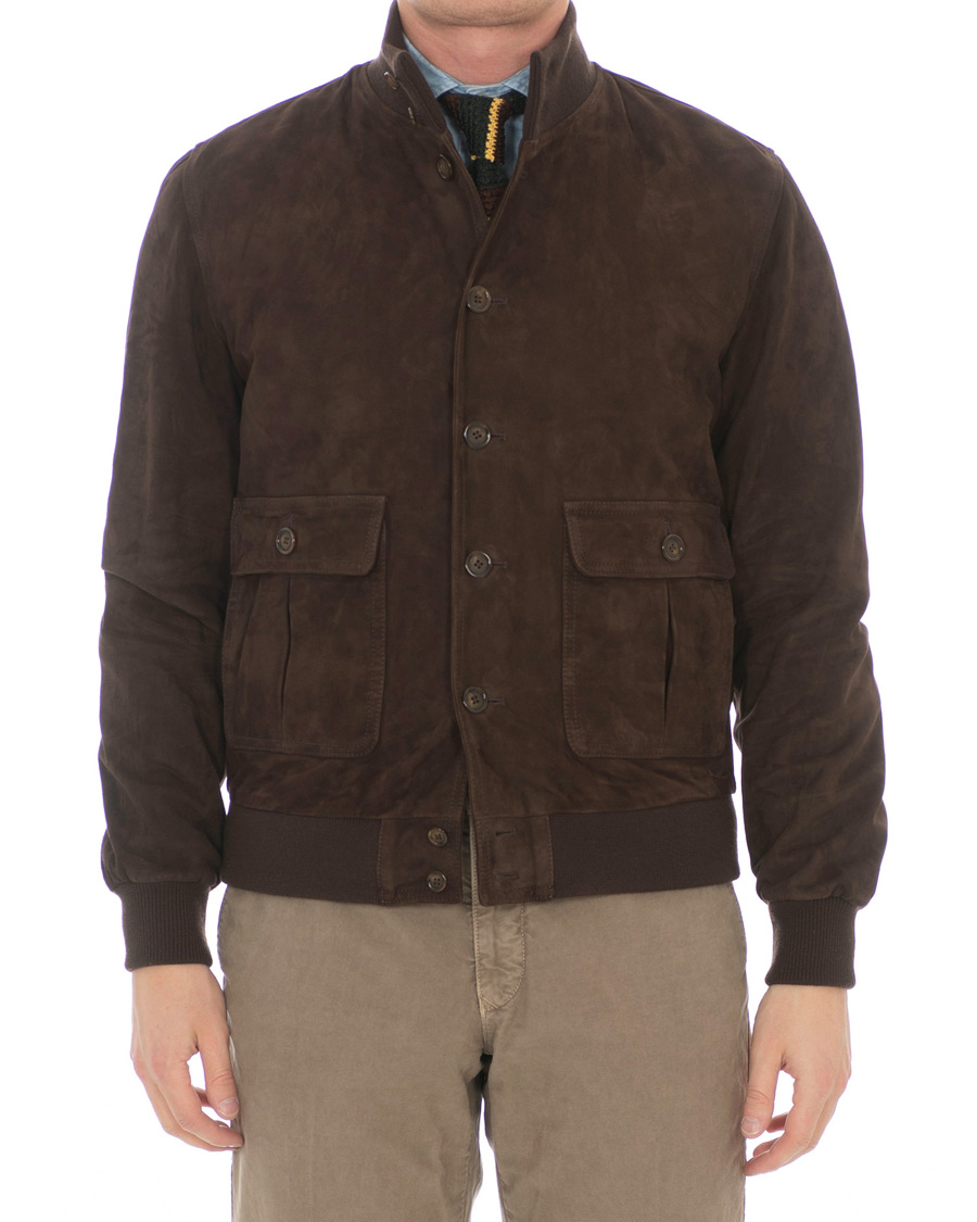 Homme | Manteaux Et Vestes | Valstar | Valstarino Suede Jacket Dark Brown