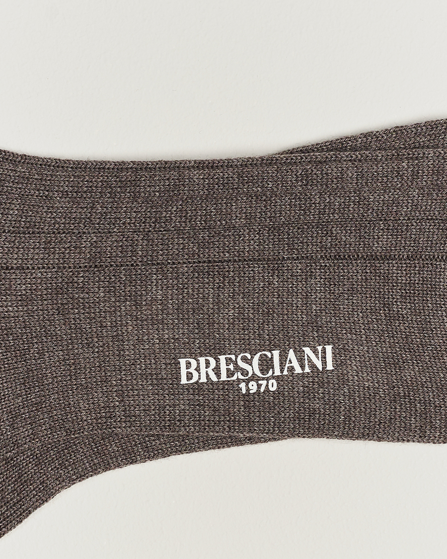 Homme |  | Bresciani | Wool/Nylon Heavy Ribbed Socks Taupe