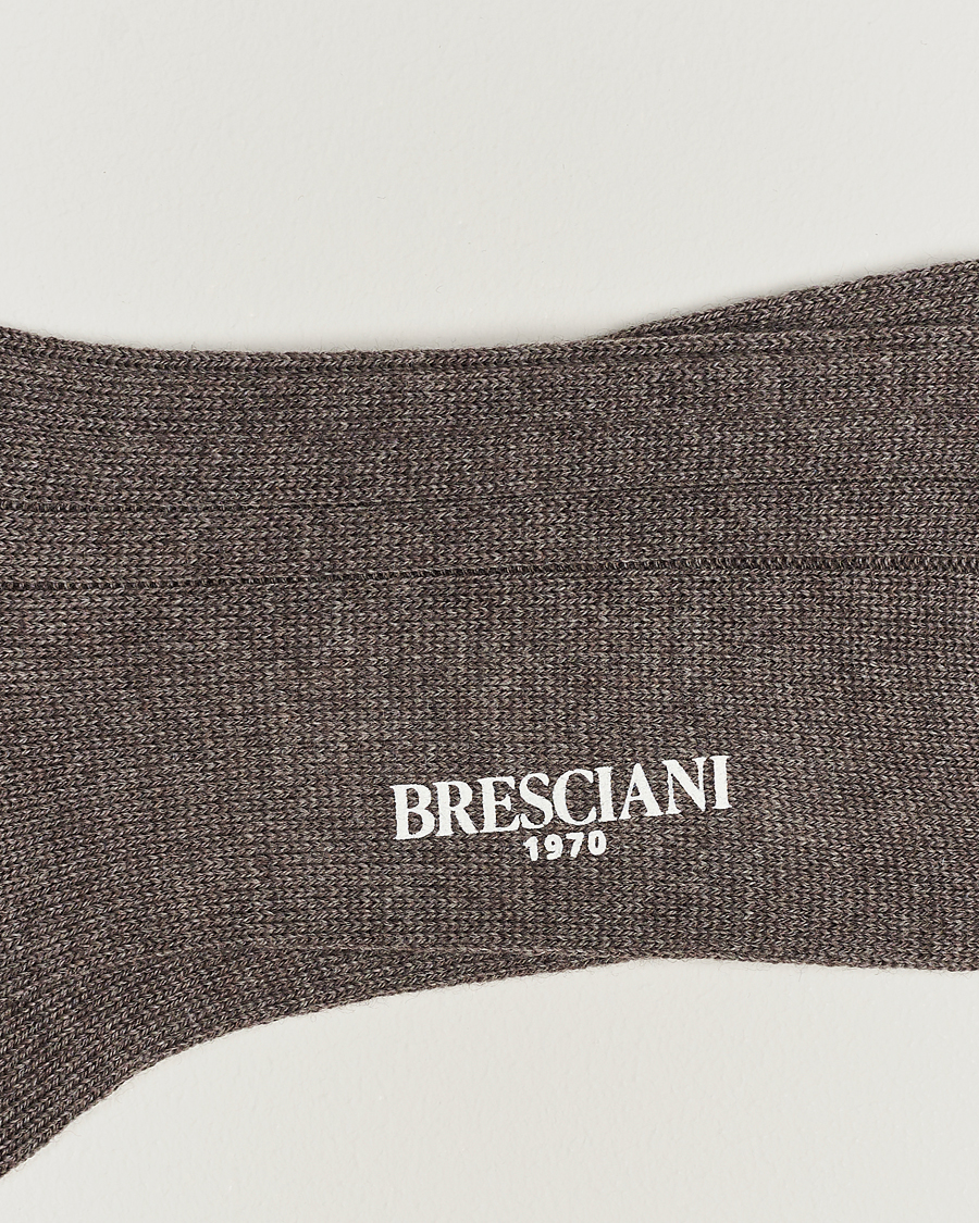 Homme | Sous-Vêtements Et Chaussettes | Bresciani | Wool/Nylon Heavy Ribbed Socks Taupe