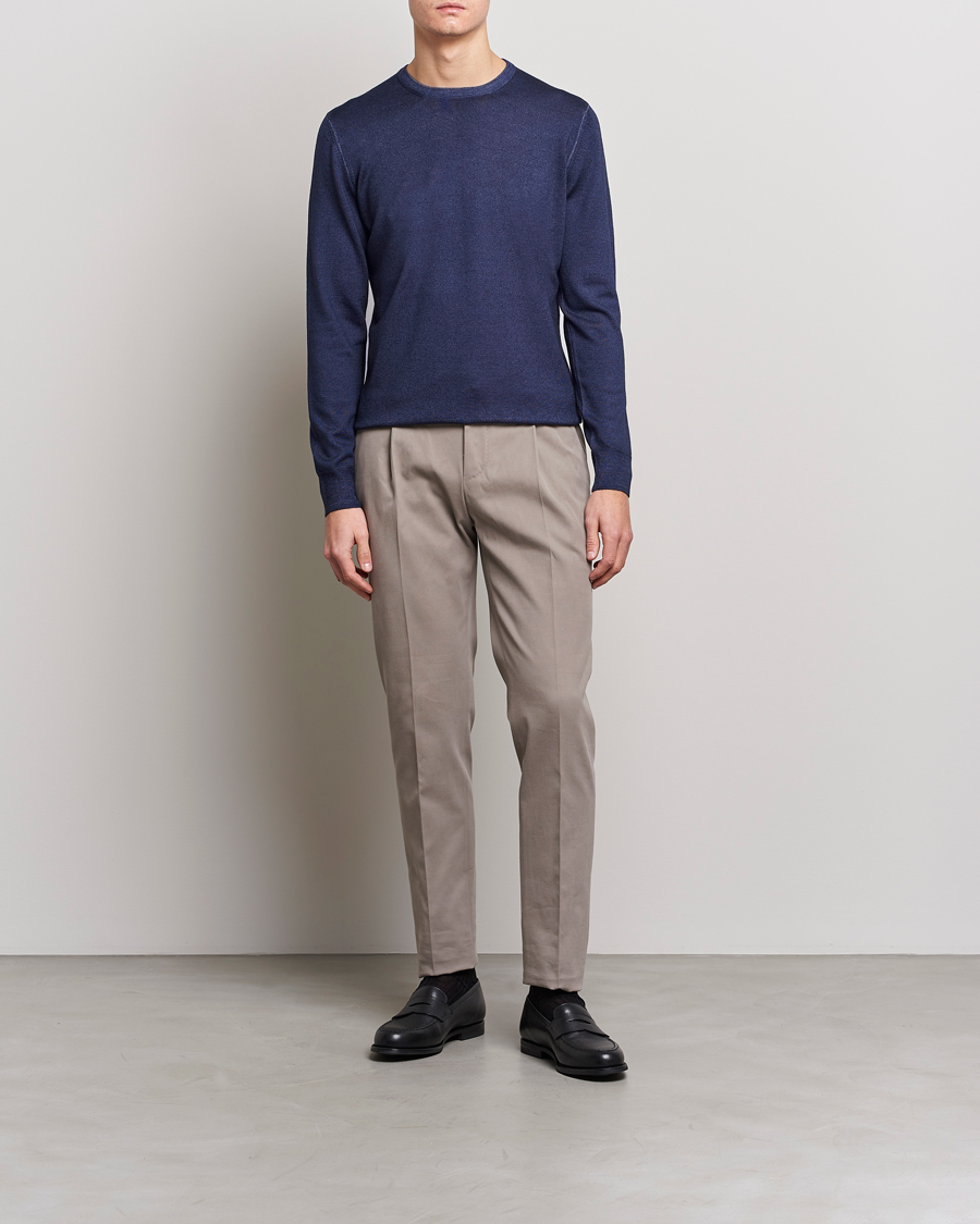 Homme | Pulls Et Tricots | Gran Sasso | Vintage Merino Fashion Fit Crew Neck Pullover Navy