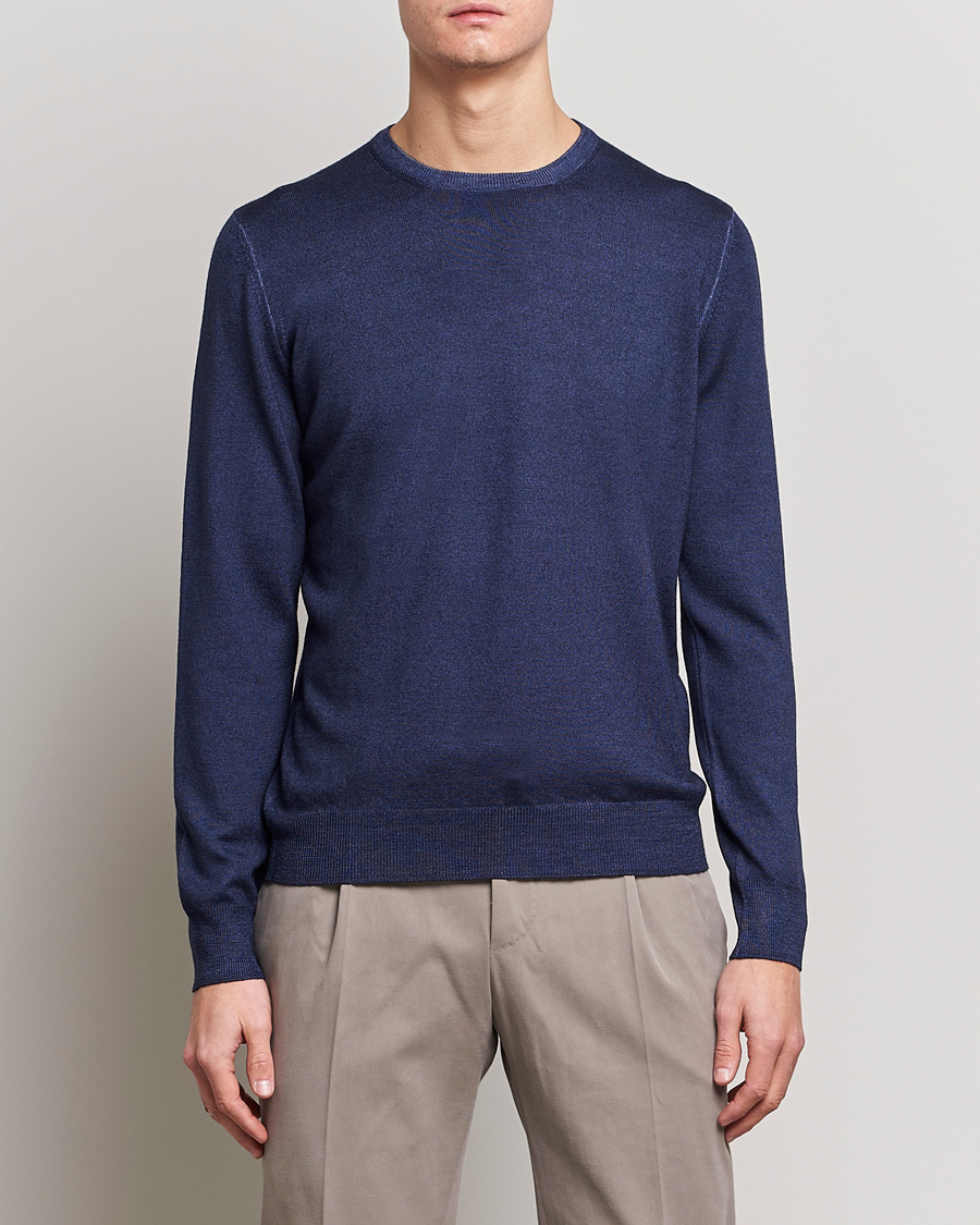 Homme | Pulls Et Tricots | Gran Sasso | Vintage Merino Fashion Fit Crew Neck Pullover Navy