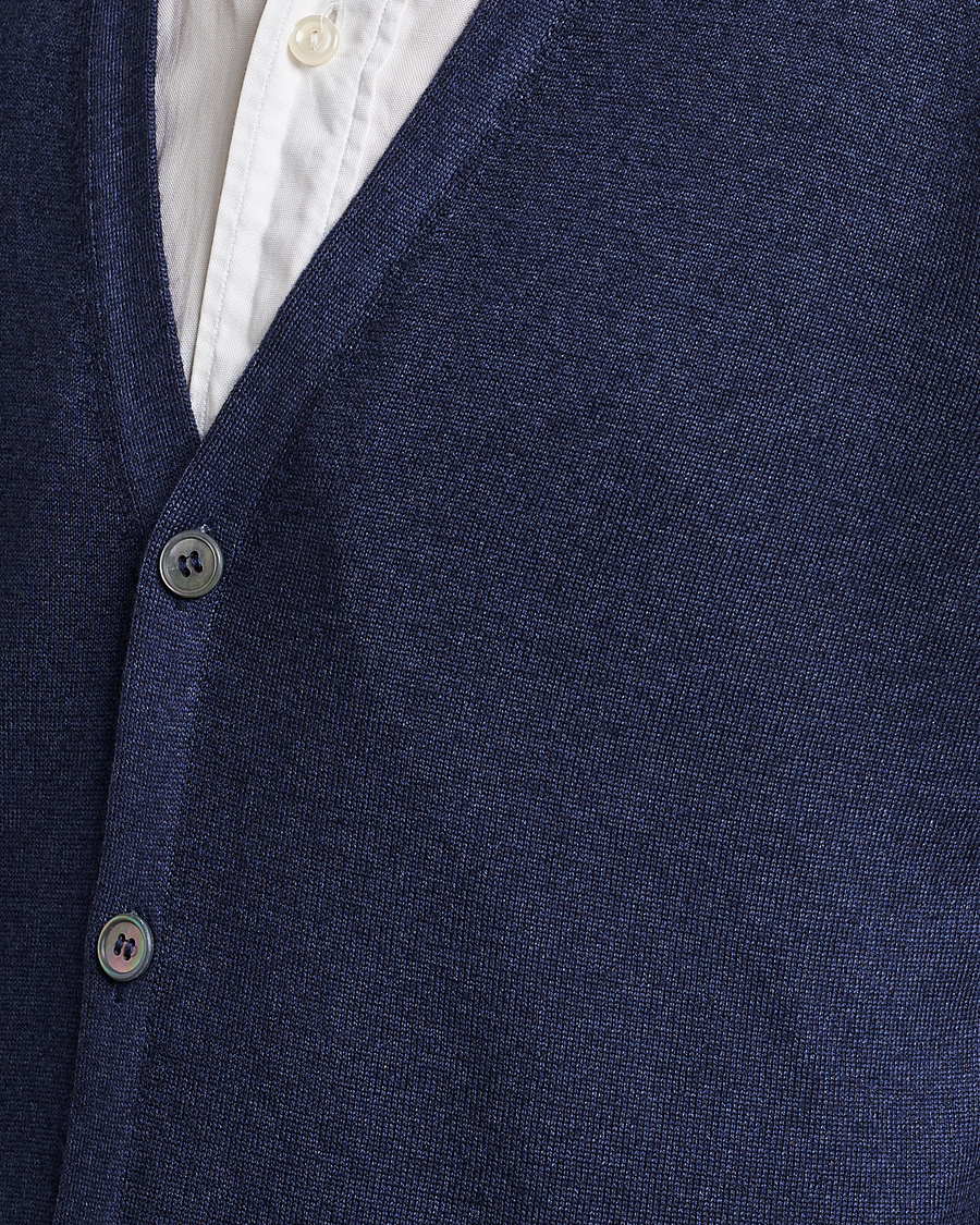 Homme | Pulls Et Tricots | Gran Sasso | Vintage Merino Fashion Fit Cardigan Navy