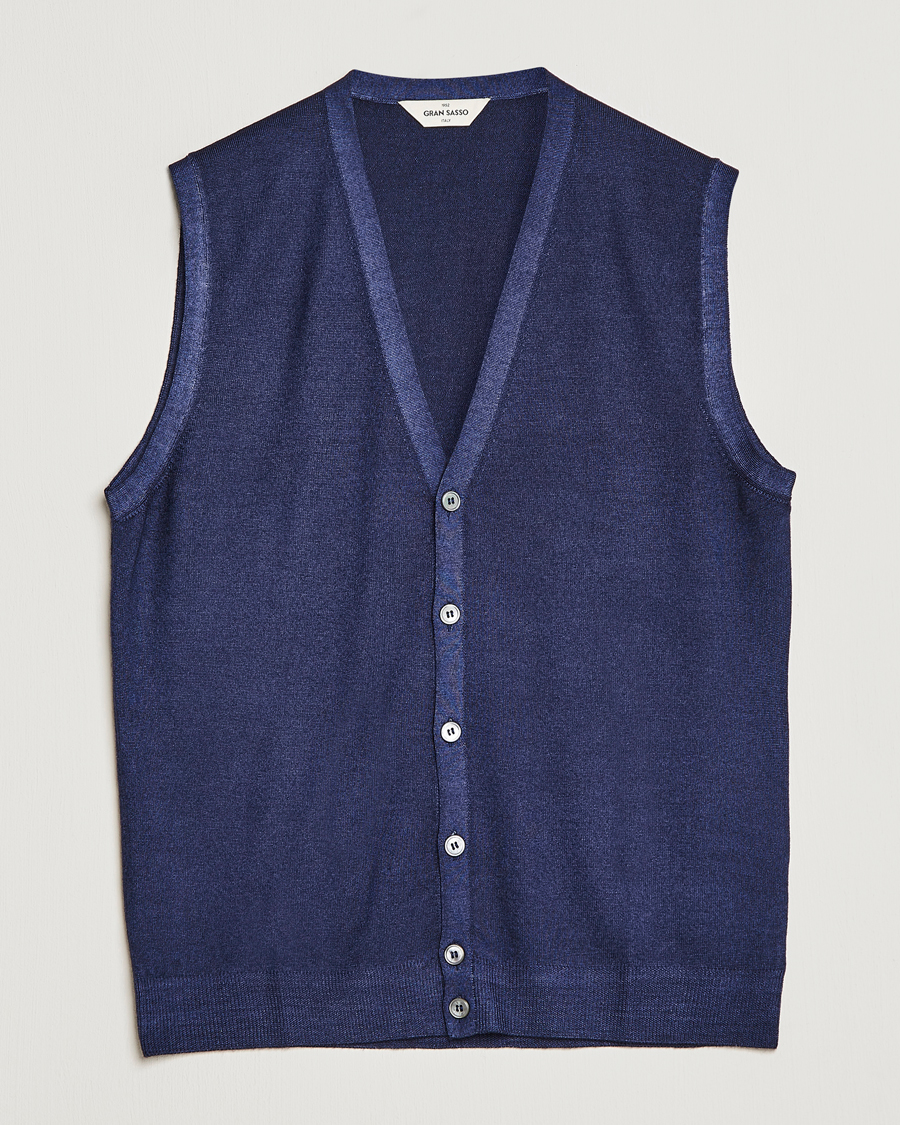 Homme | Pulls Et Tricots | Gran Sasso | Vintage Merino Fashion Fit Slipover Navy