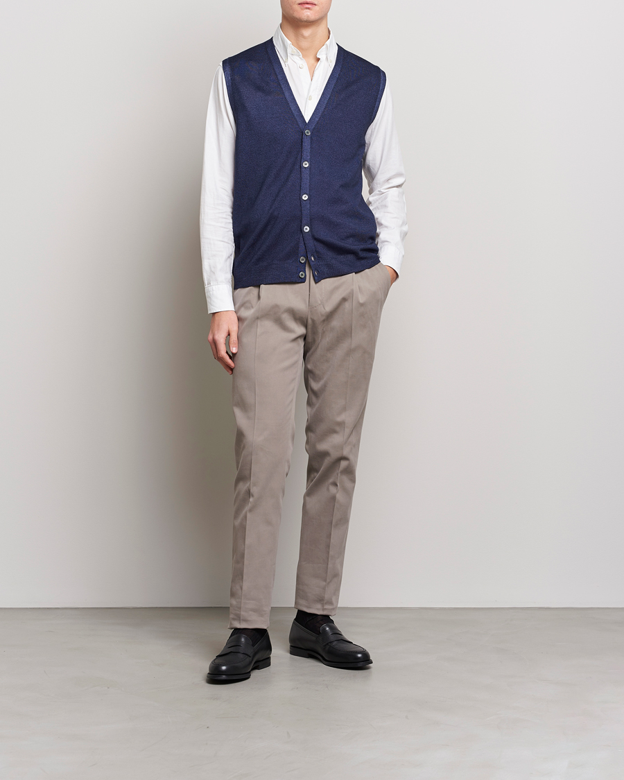 Homme | Pulls Et Tricots | Gran Sasso | Vintage Merino Fashion Fit Slipover Navy