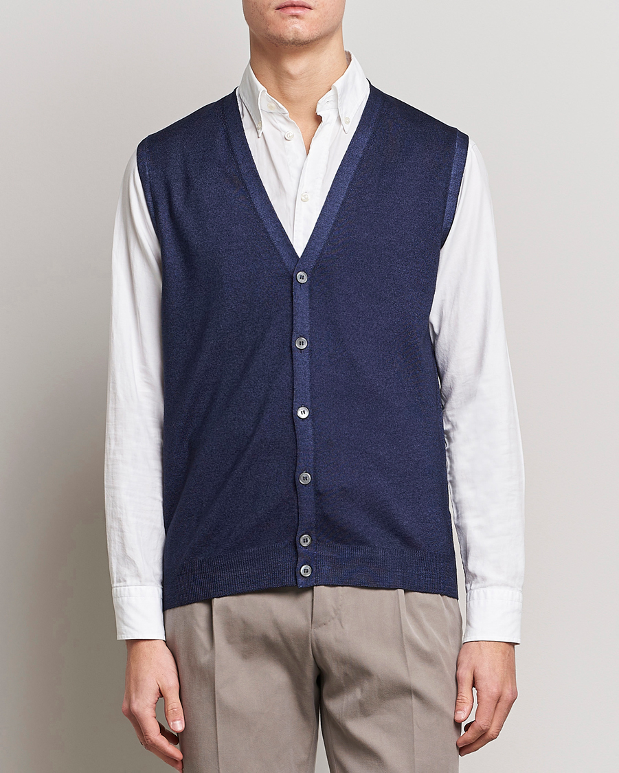 Homme | Pulls Et Tricots | Gran Sasso | Vintage Merino Fashion Fit Slipover Navy