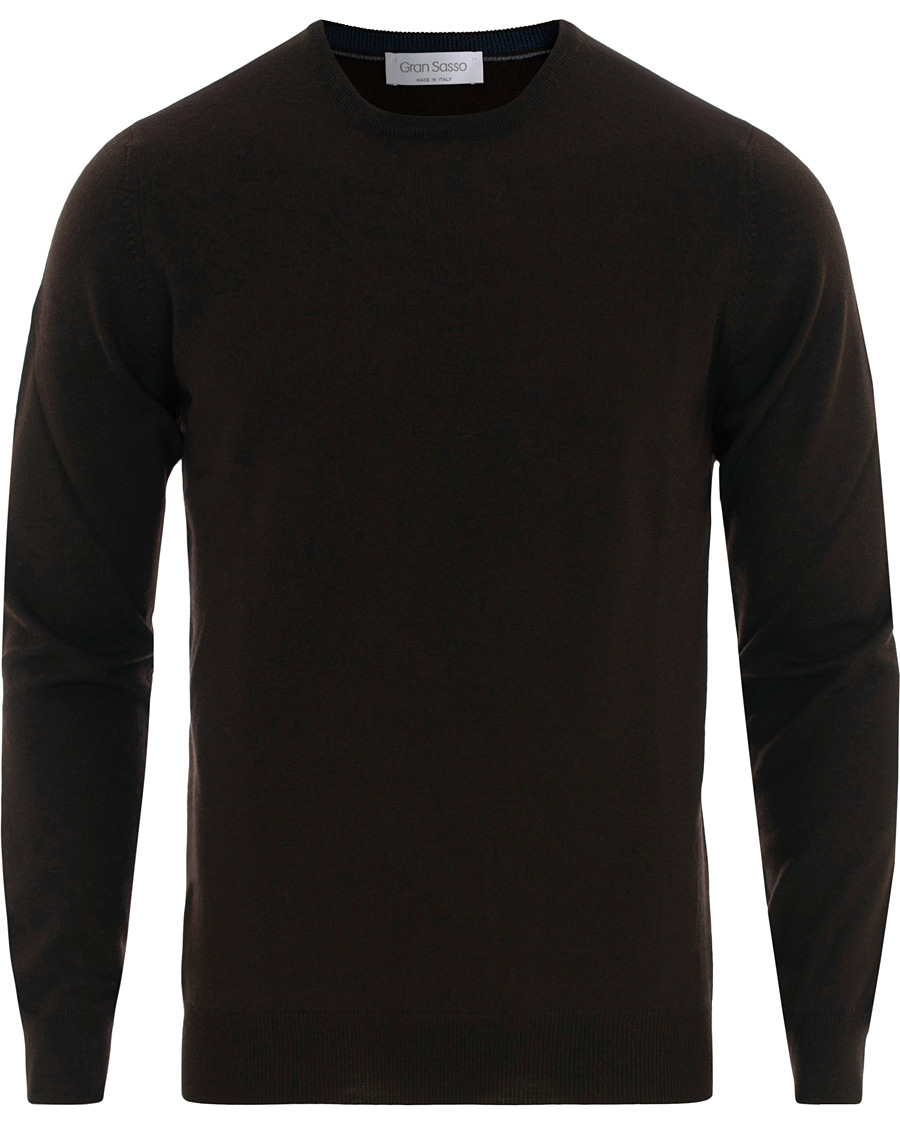 Homme | Pulls Et Tricots | Gran Sasso | Merino Fashion Fit Crew Neck Pullover Brown