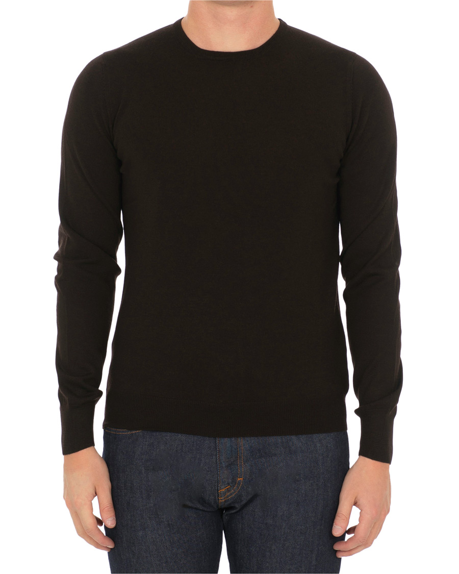 Homme | Pulls Et Tricots | Gran Sasso | Merino Fashion Fit Crew Neck Pullover Brown