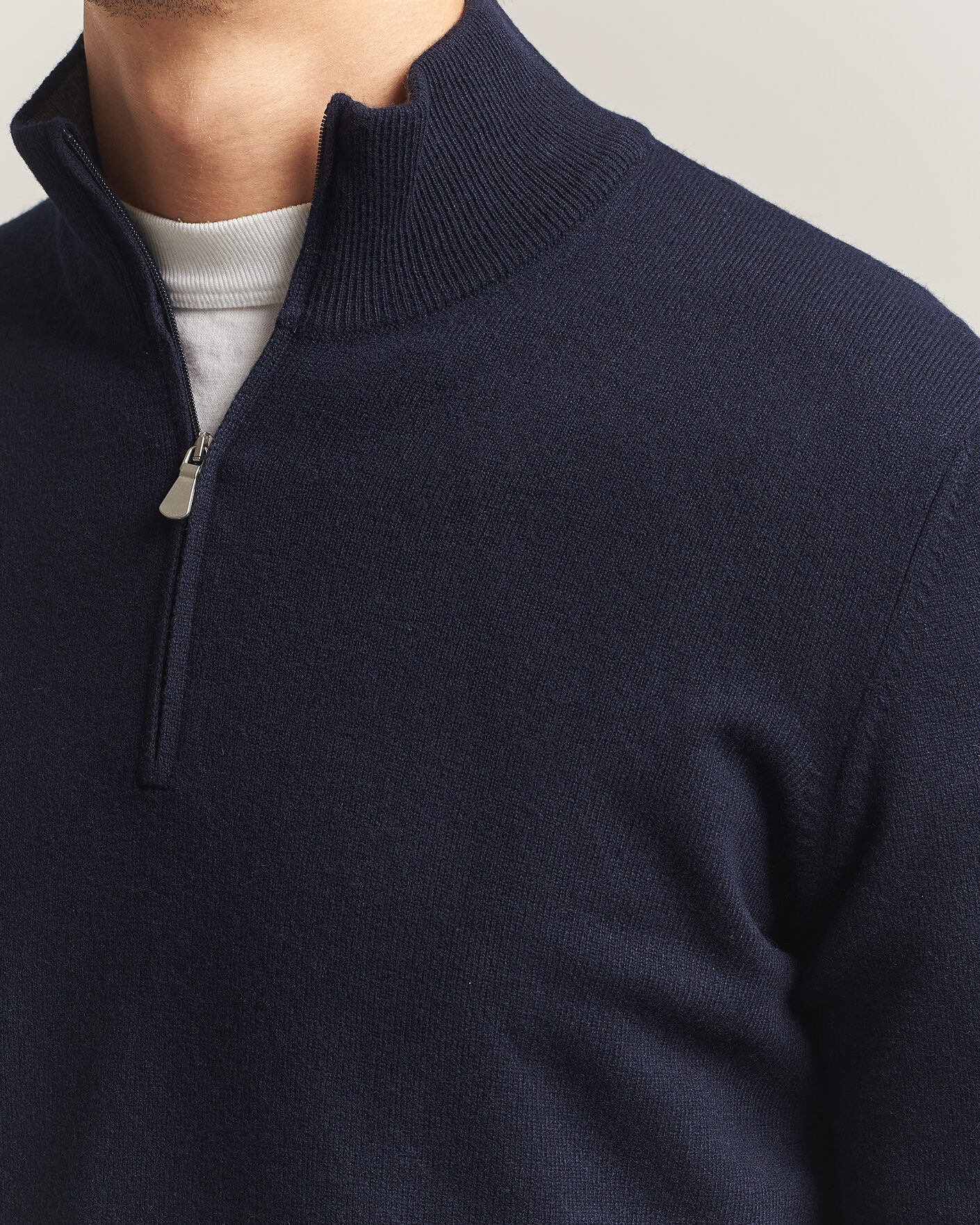 Homme | Pulls Et Tricots | Gran Sasso | Wool/Cashmere Half Zip Navy