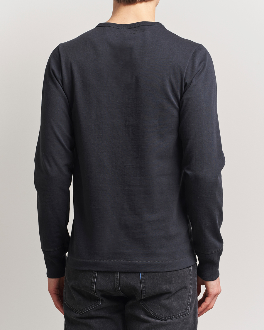 Homme | Pulls Et Tricots | Merz b. Schwanen | Classic Organic Cotton Henley Sweater Charcoal