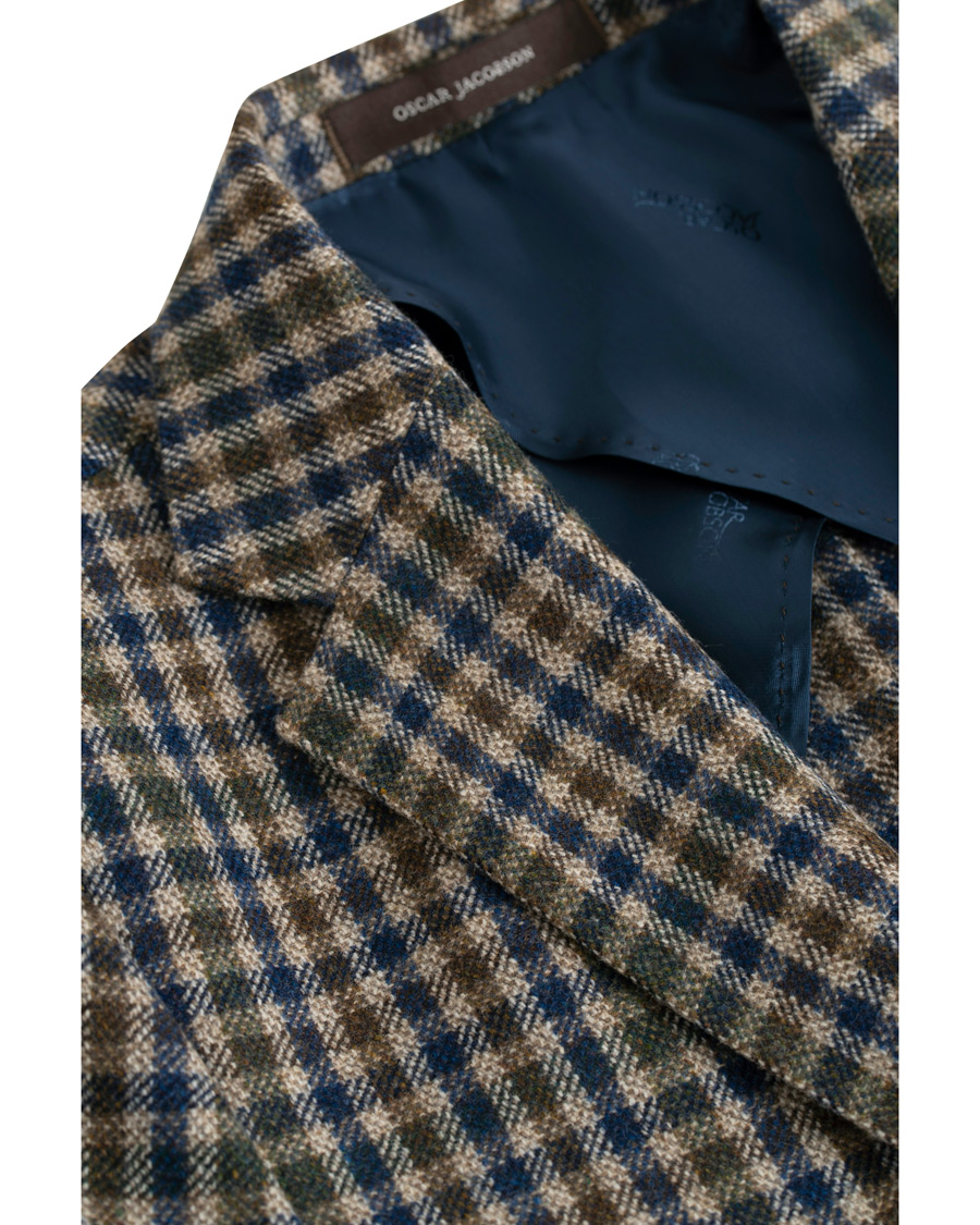 Homme | Blazers | Oscar Jacobson | Einar Checked Patch Pocket Blazer Beige