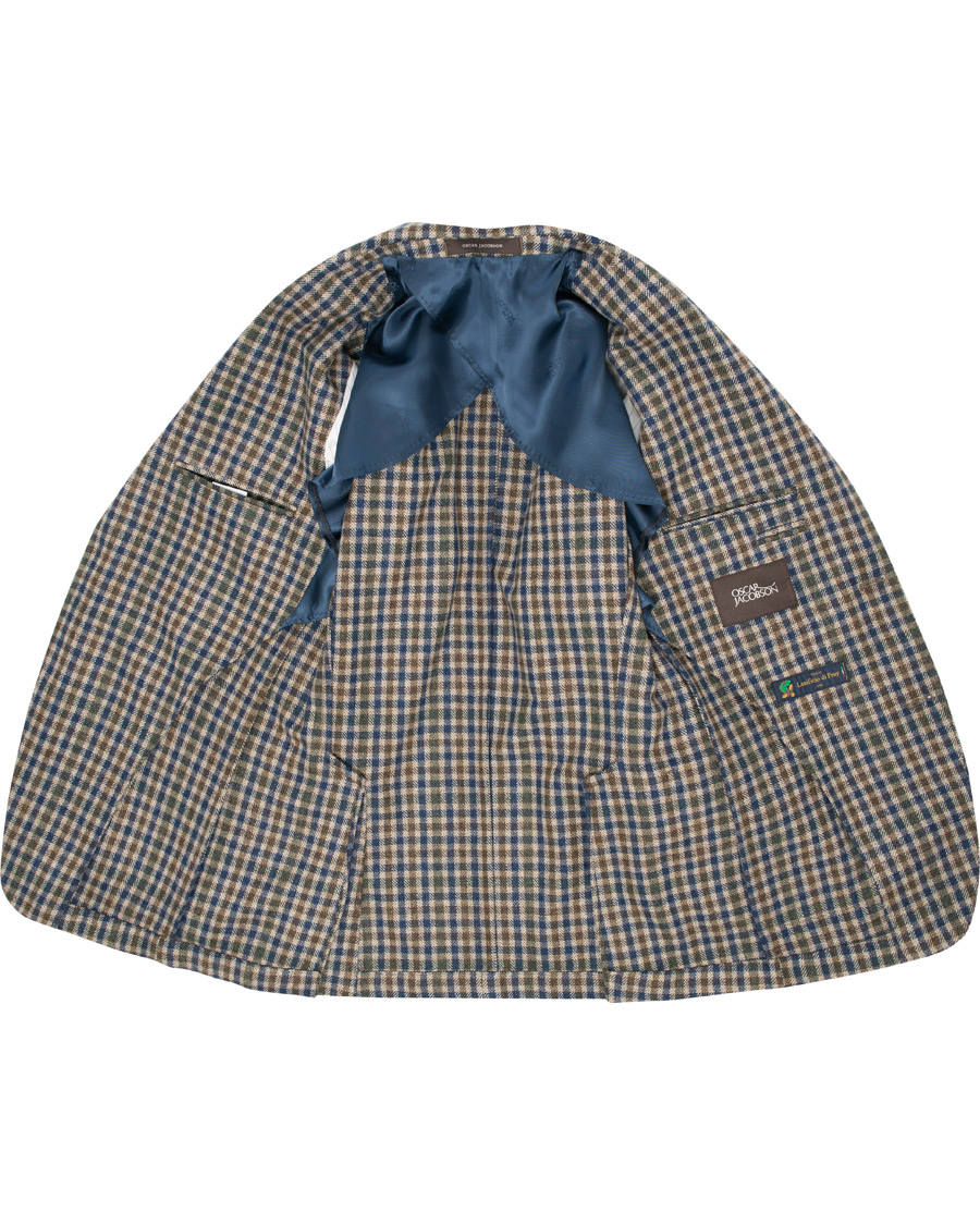 Homme | Blazers | Oscar Jacobson | Einar Checked Patch Pocket Blazer Beige