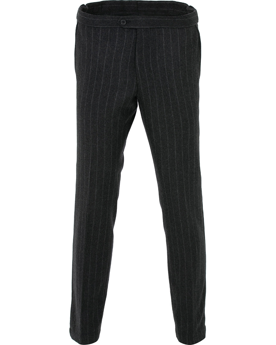 Homme | Pantalons | Oscar Jacobson | Nilo Chalkstripe Side Adjuster Trousers Dark Grey