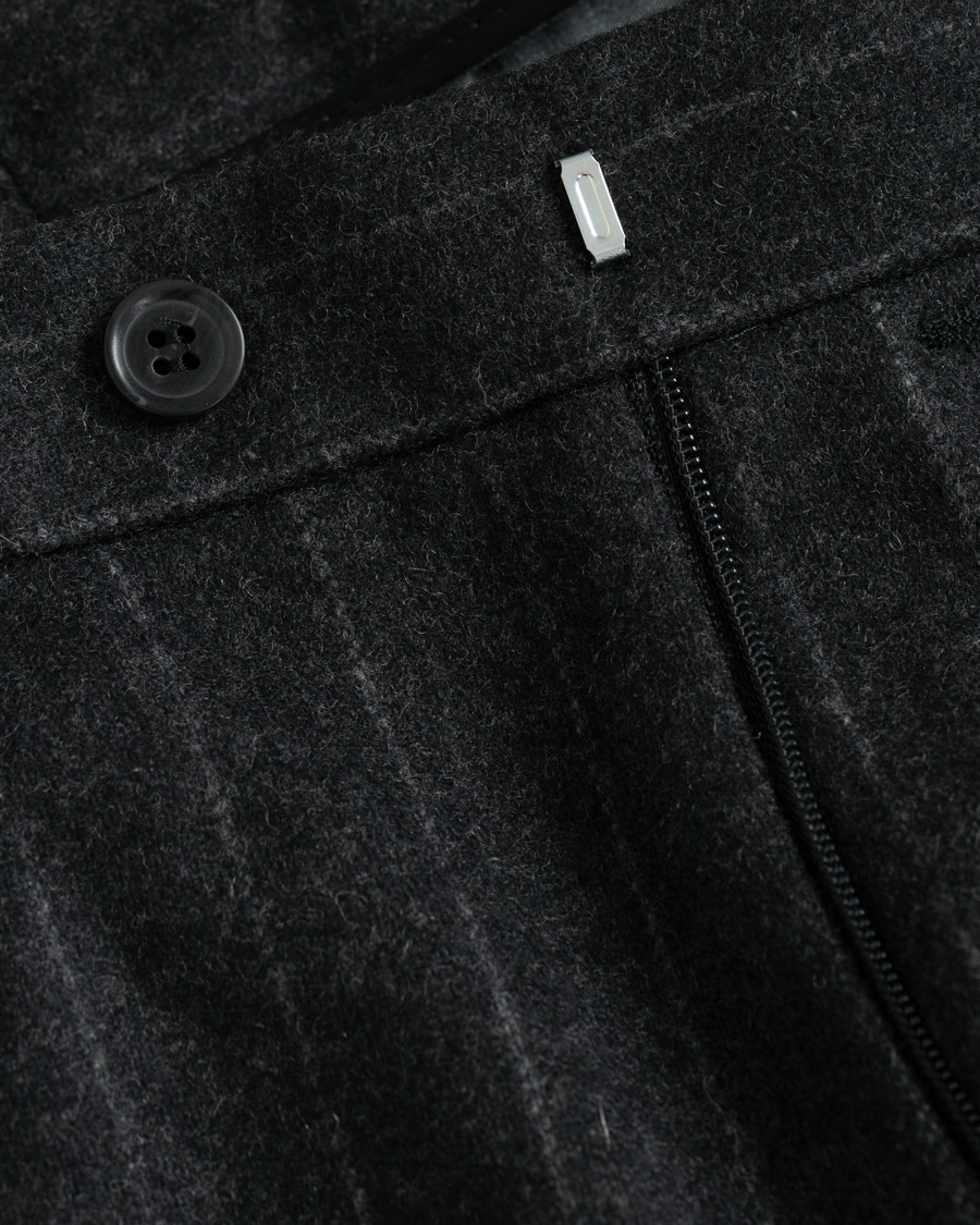 Homme | Pantalons | Oscar Jacobson | Nilo Chalkstripe Side Adjuster Trousers Dark Grey