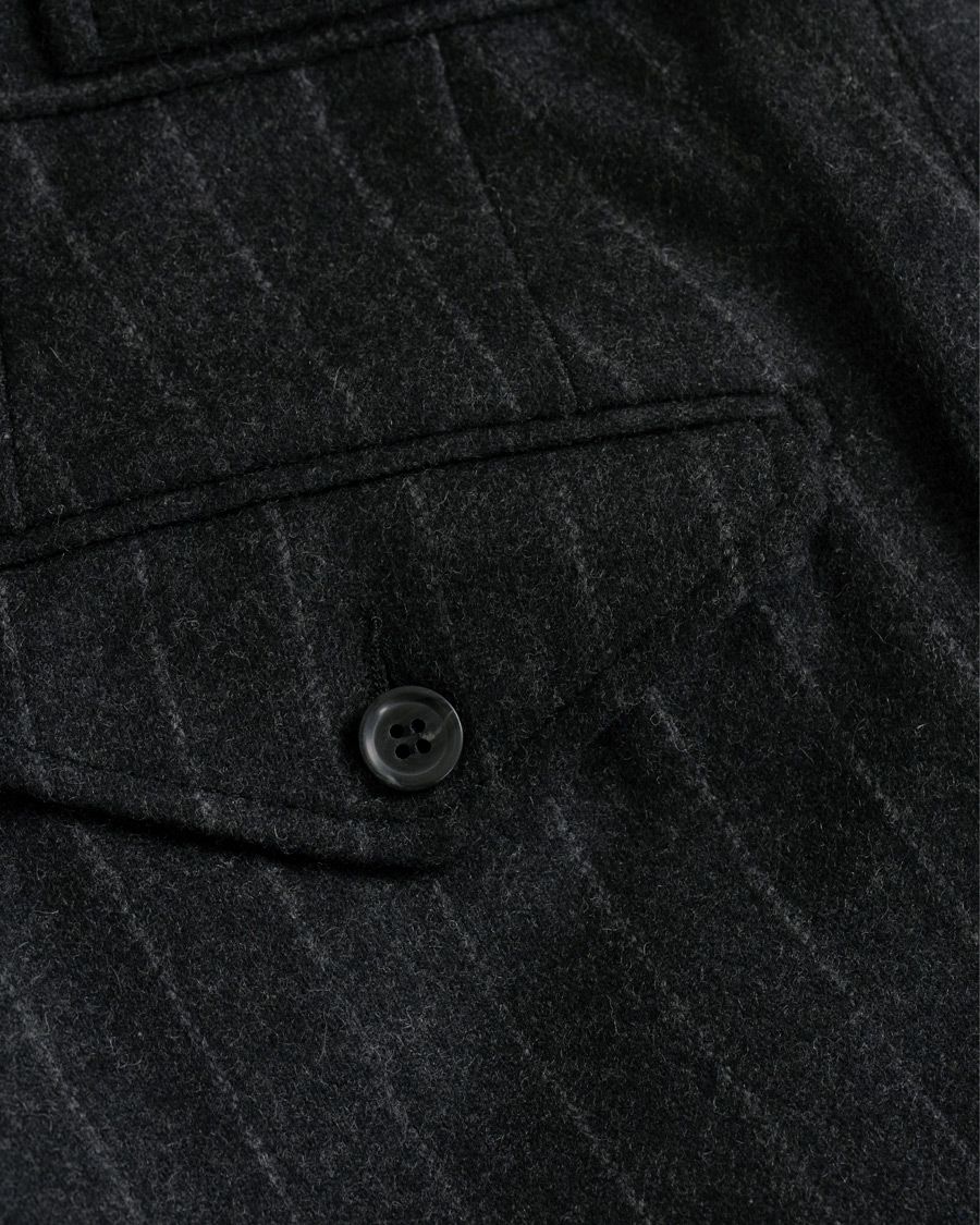 Homme | Pantalons | Oscar Jacobson | Nilo Chalkstripe Side Adjuster Trousers Dark Grey